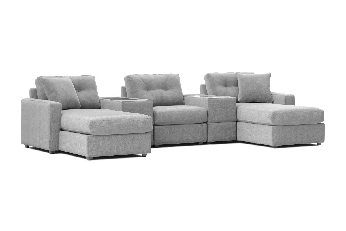 Modular One 5-Piece Theater Sectional - Granite - Image 2