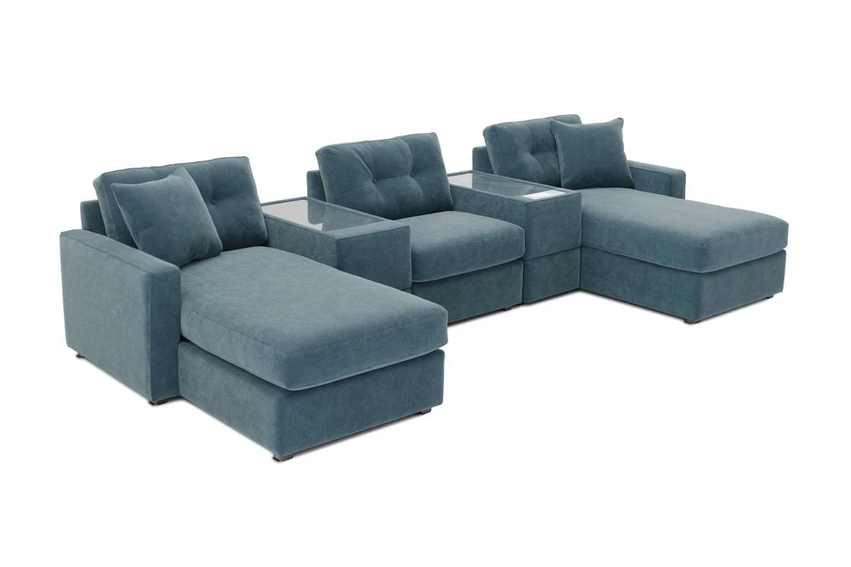 Modular One 5-Piece Theater Sectional - Teal - Image 3
