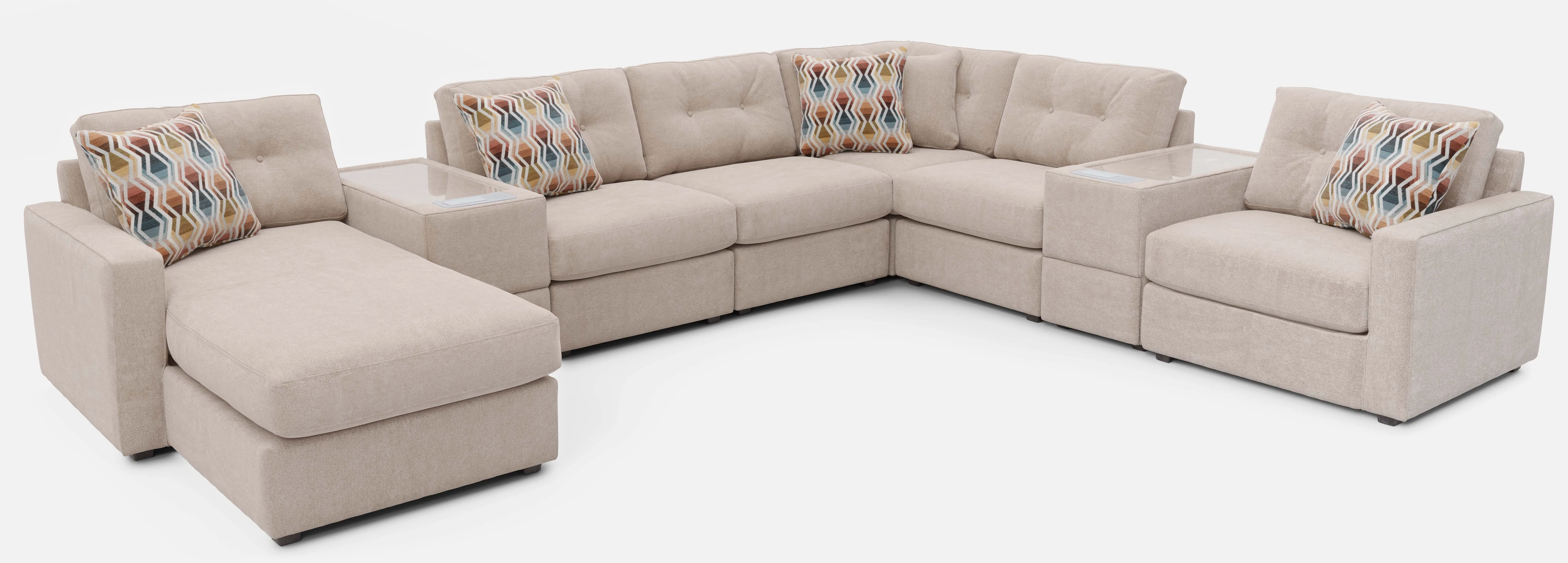 Modular One Left-Facing 8-Piece Sectional Chaise with E-Console - Image 3