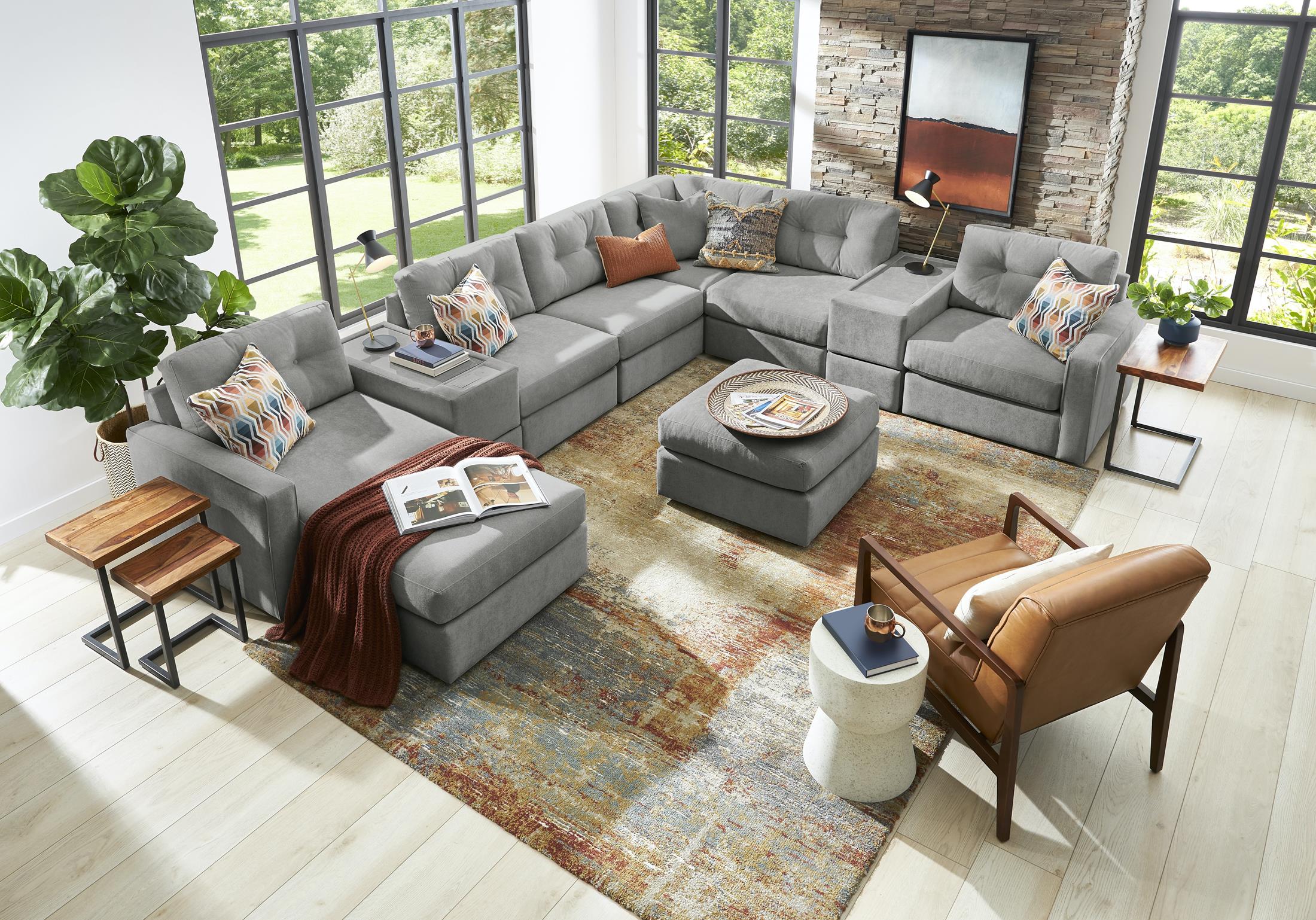 Modular One Left Facing 8-Piece Sectional - Granite - Image 2