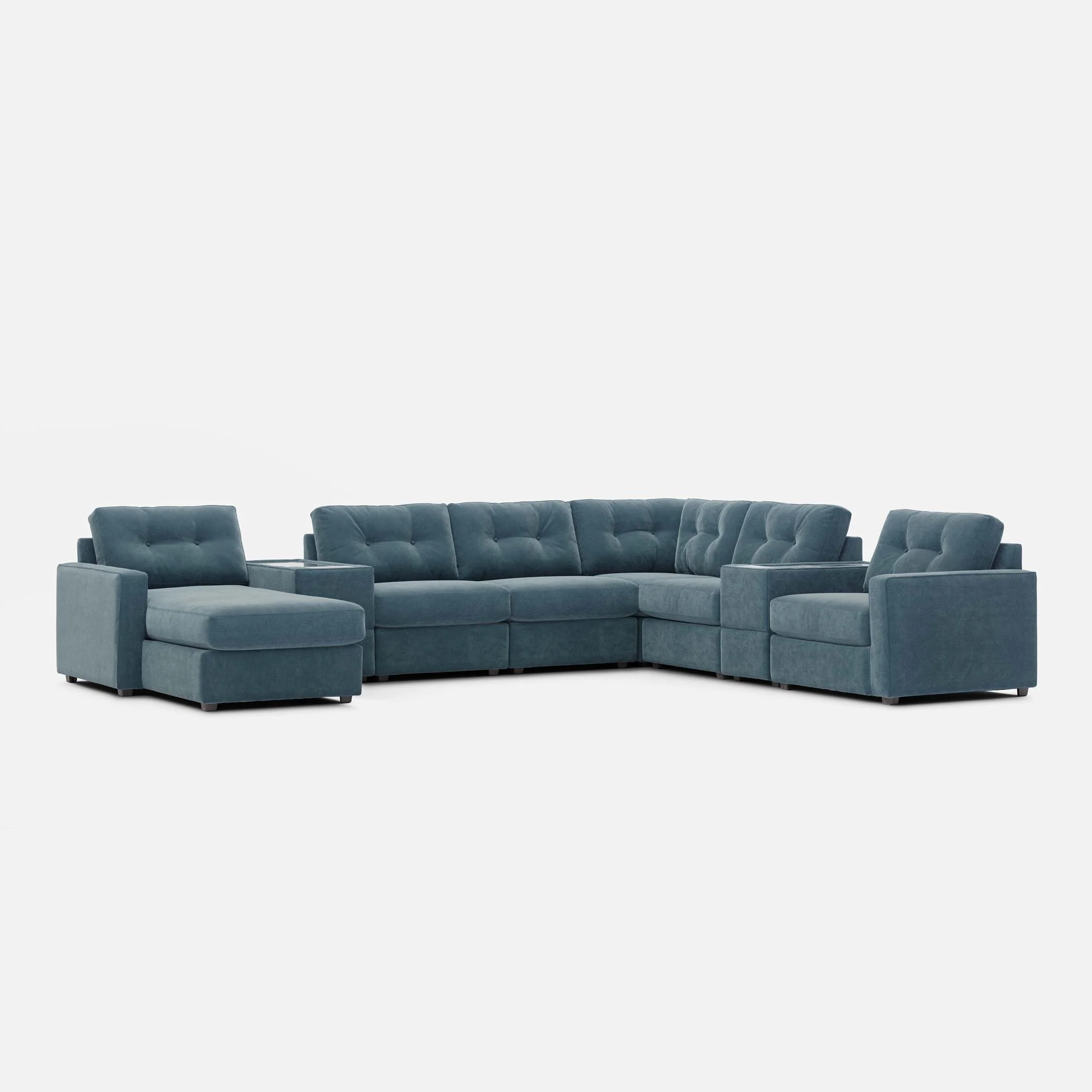 Modular One Left Facing 8-Piece Sectional - Teal - Image 3