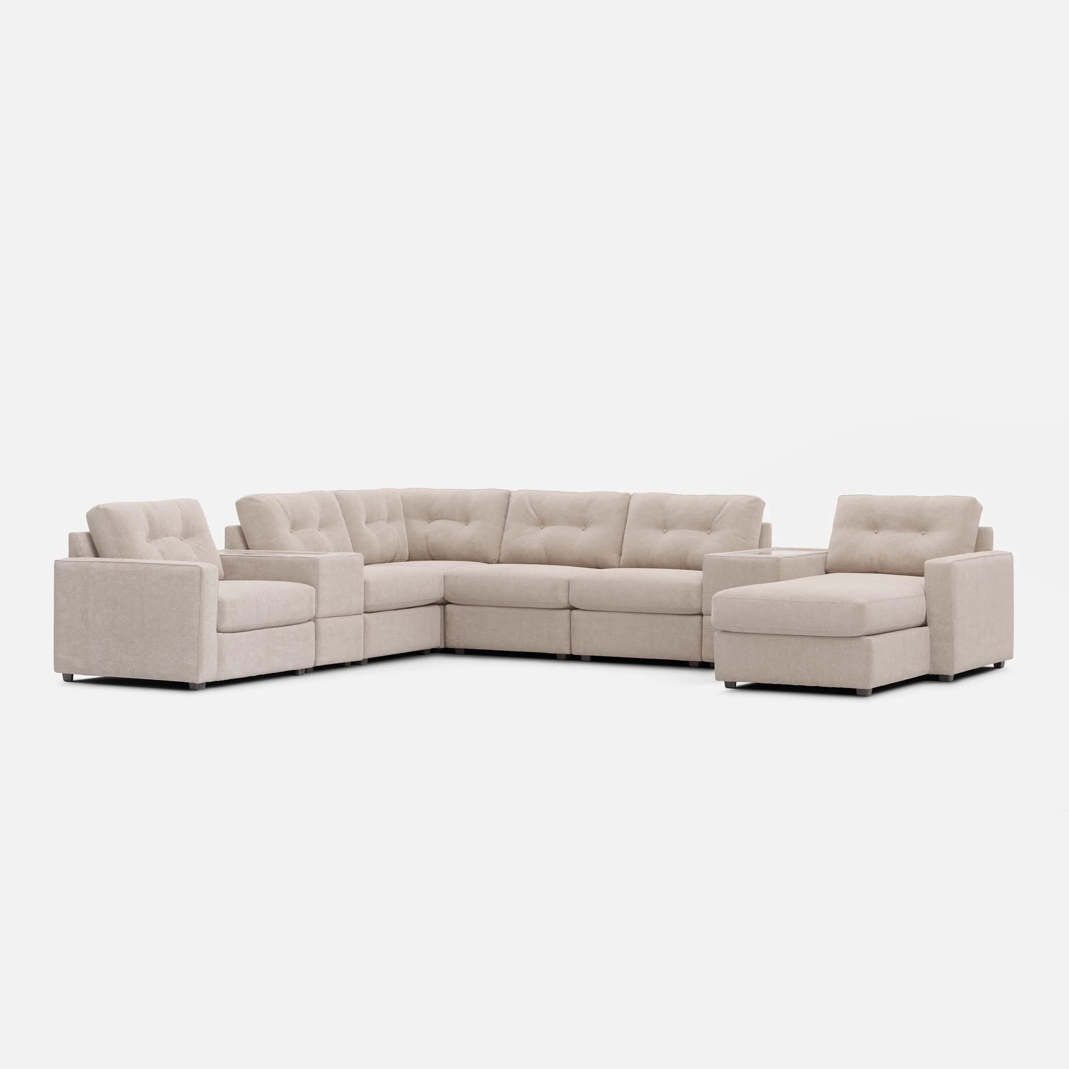 Modular One Right Facing 8-Piece Sectional - Stone - Image 3