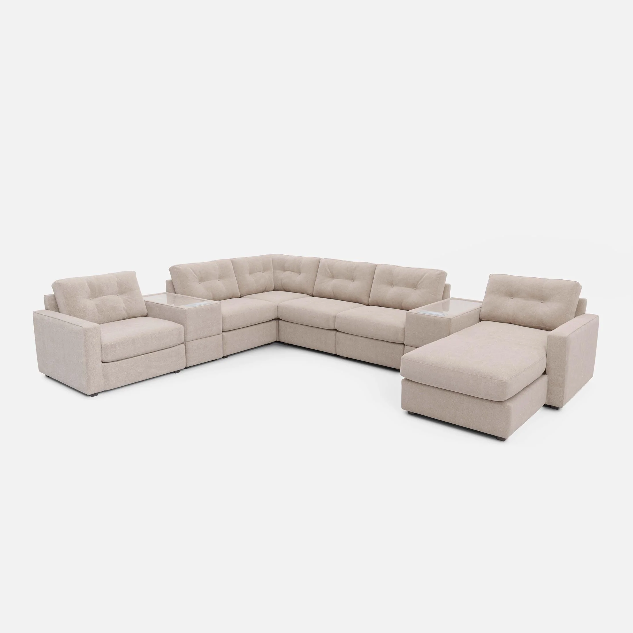 Modular One Right Facing 8-Piece Sectional - Stone - Image 4