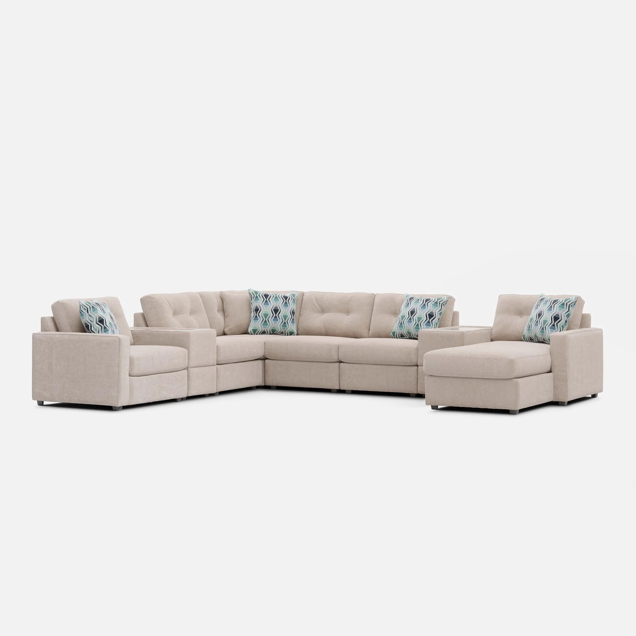 Modular One Right Facing 8-Piece Sectional - Stone - Image 7