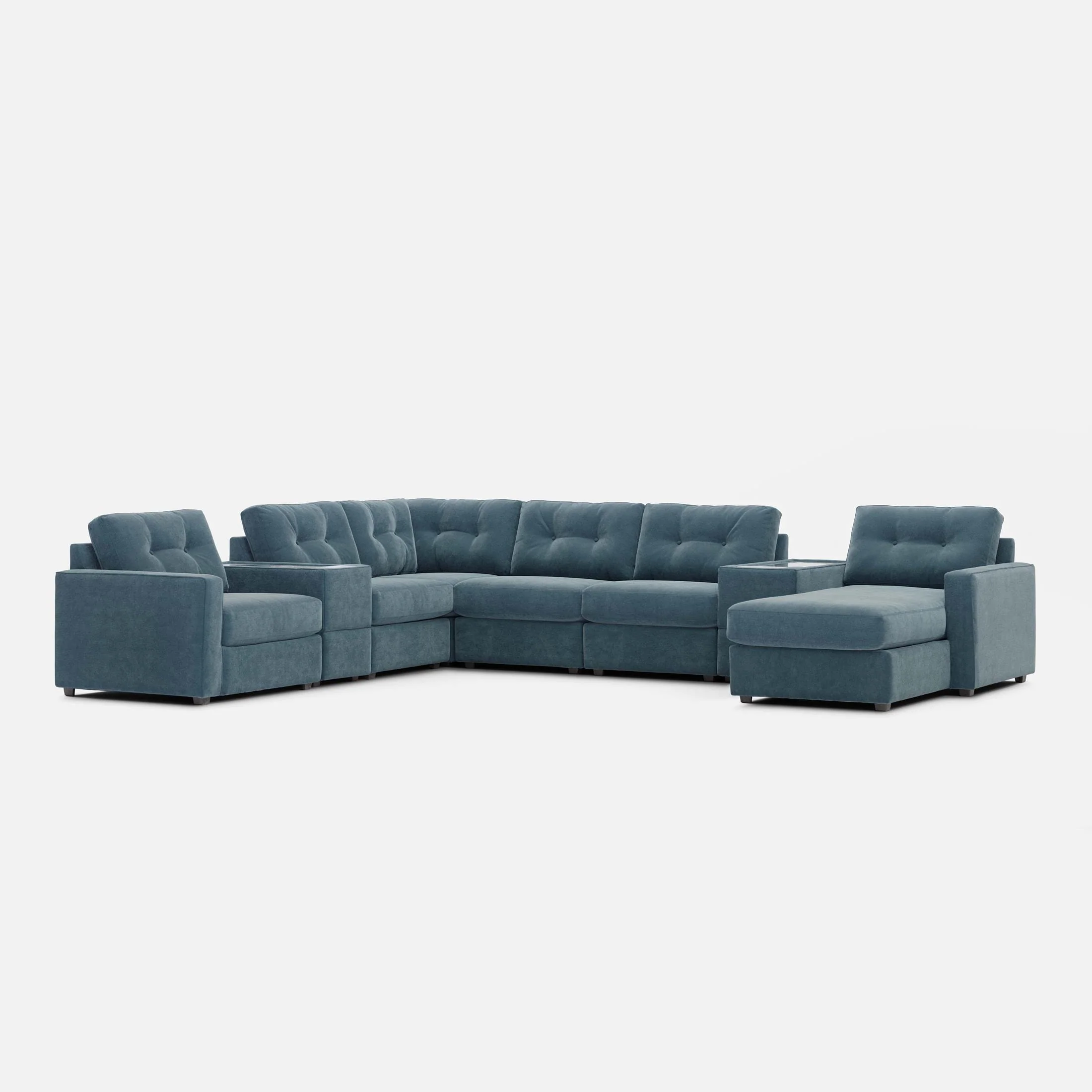 Modular One Right Facing 8-Piece Sectional - Teal - Image 3