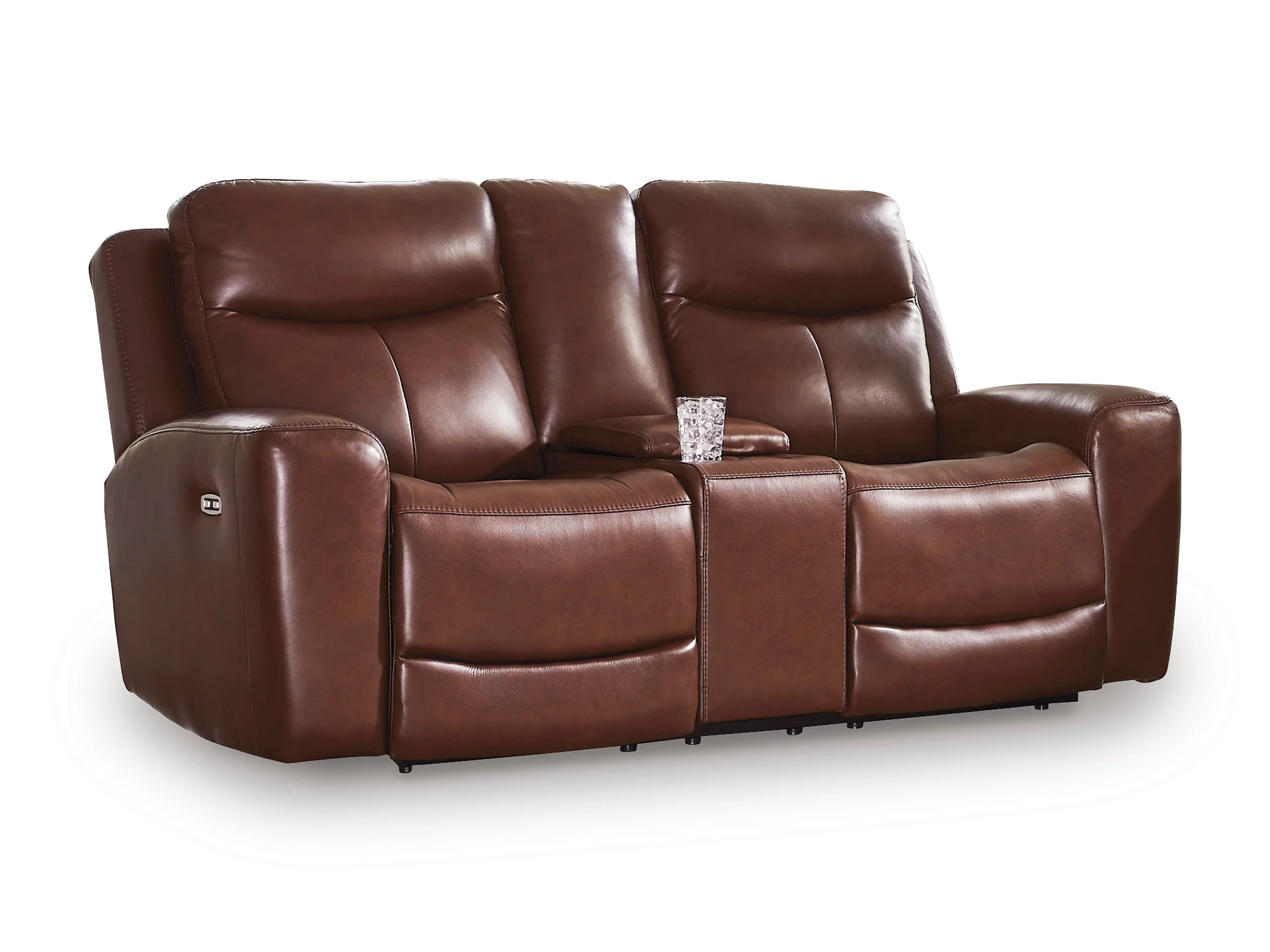 Momentum Moves Leather Power Reclining Console Loveseat with Adjustable Headrest - Image 11