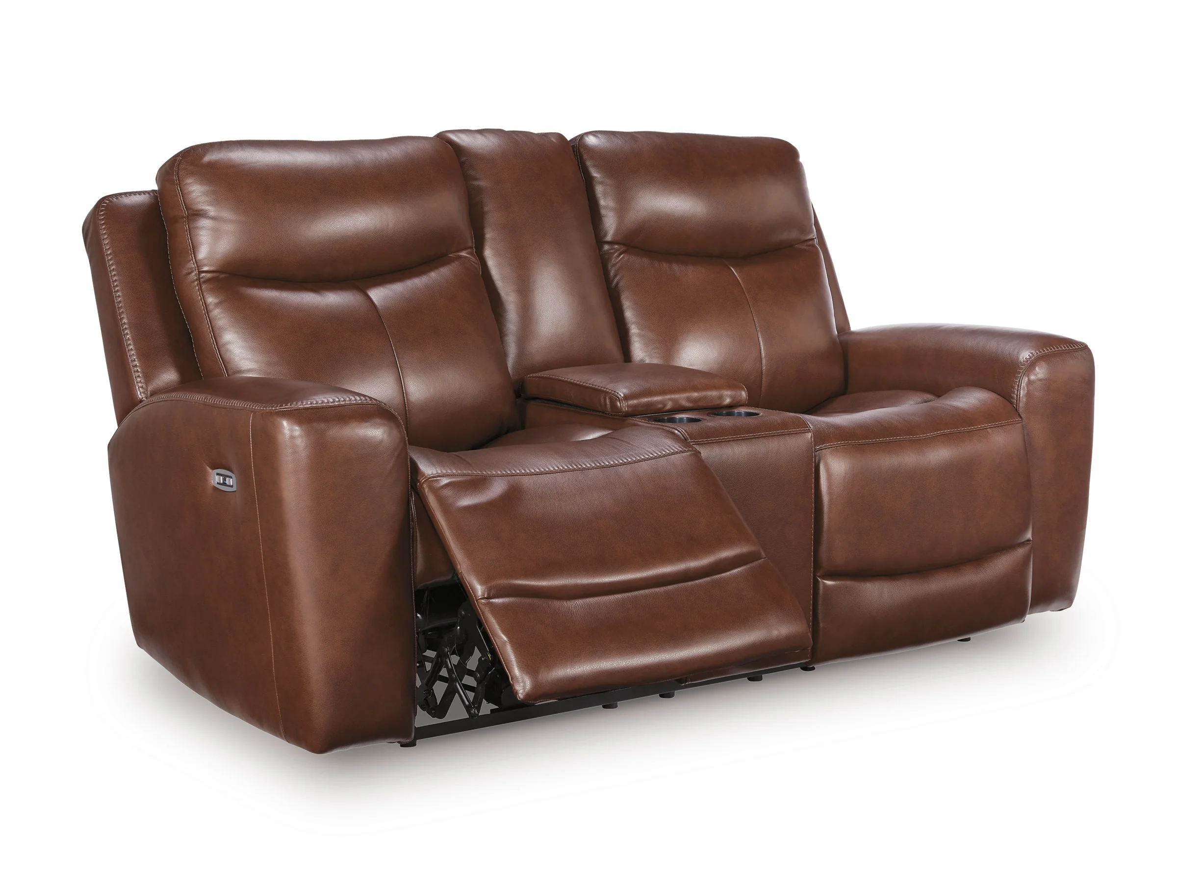 Momentum Moves Leather Power Reclining Console Loveseat with Adjustable Headrest - Image 12