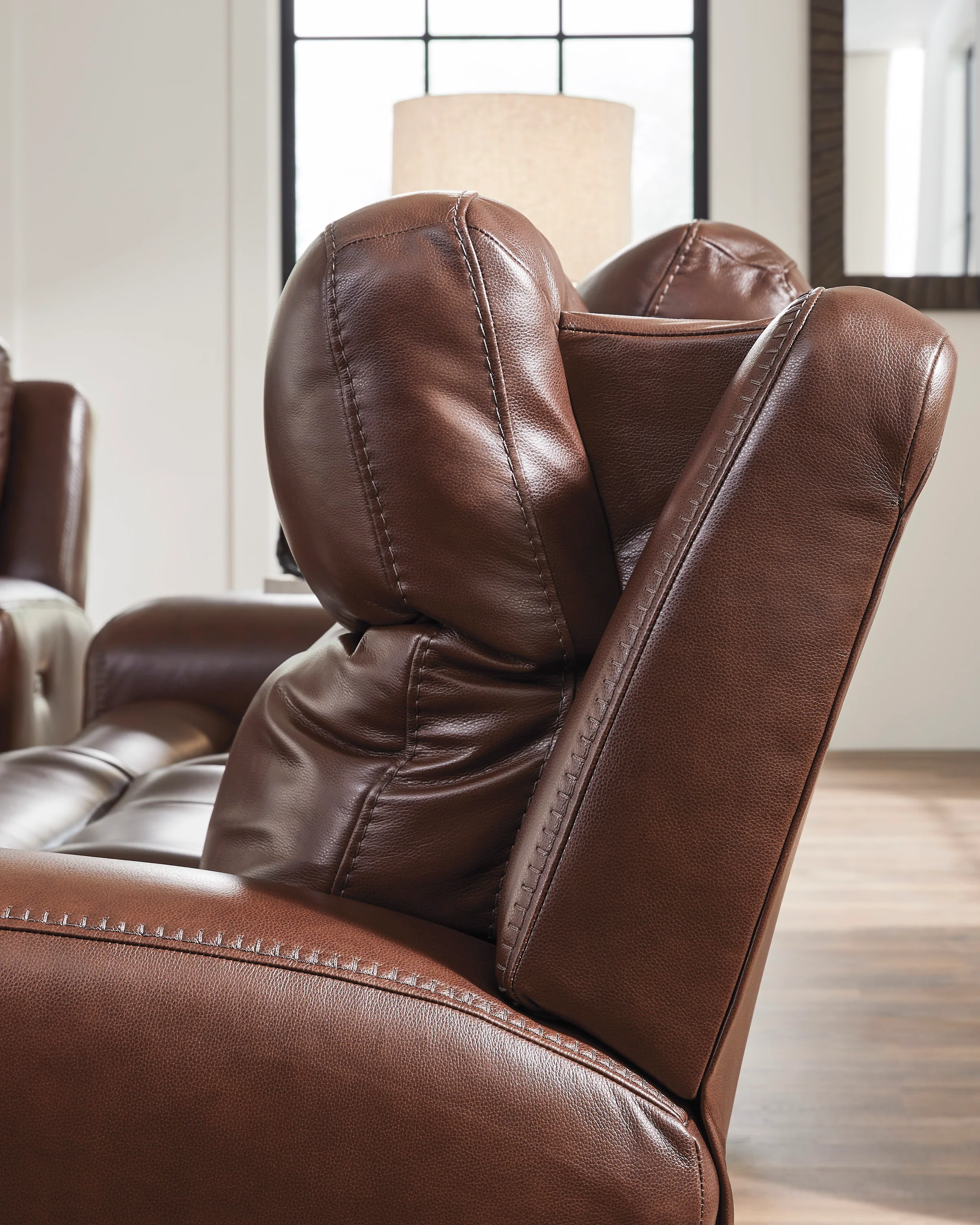 Momentum Moves Leather Power Reclining Console Loveseat with Adjustable Headrest - Image 15