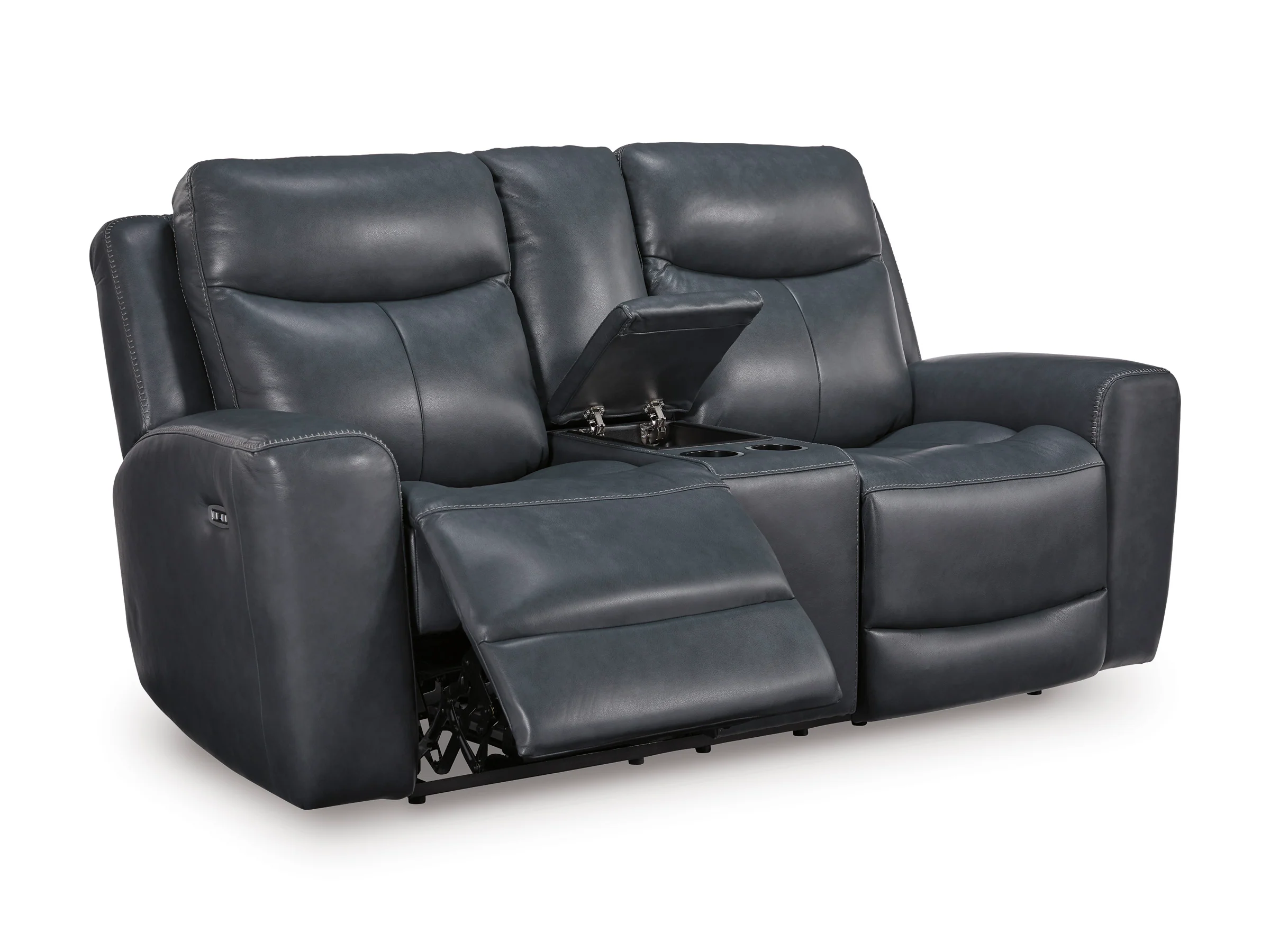 Momentum Moves Leather Power Reclining Console Loveseat with Adjustable Headrest - Image 3
