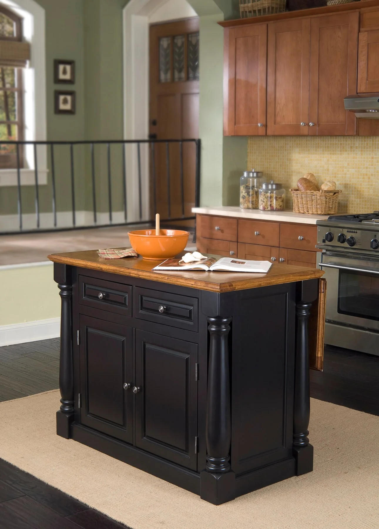 Monarch Kitchen Wood Top Island - Image 3