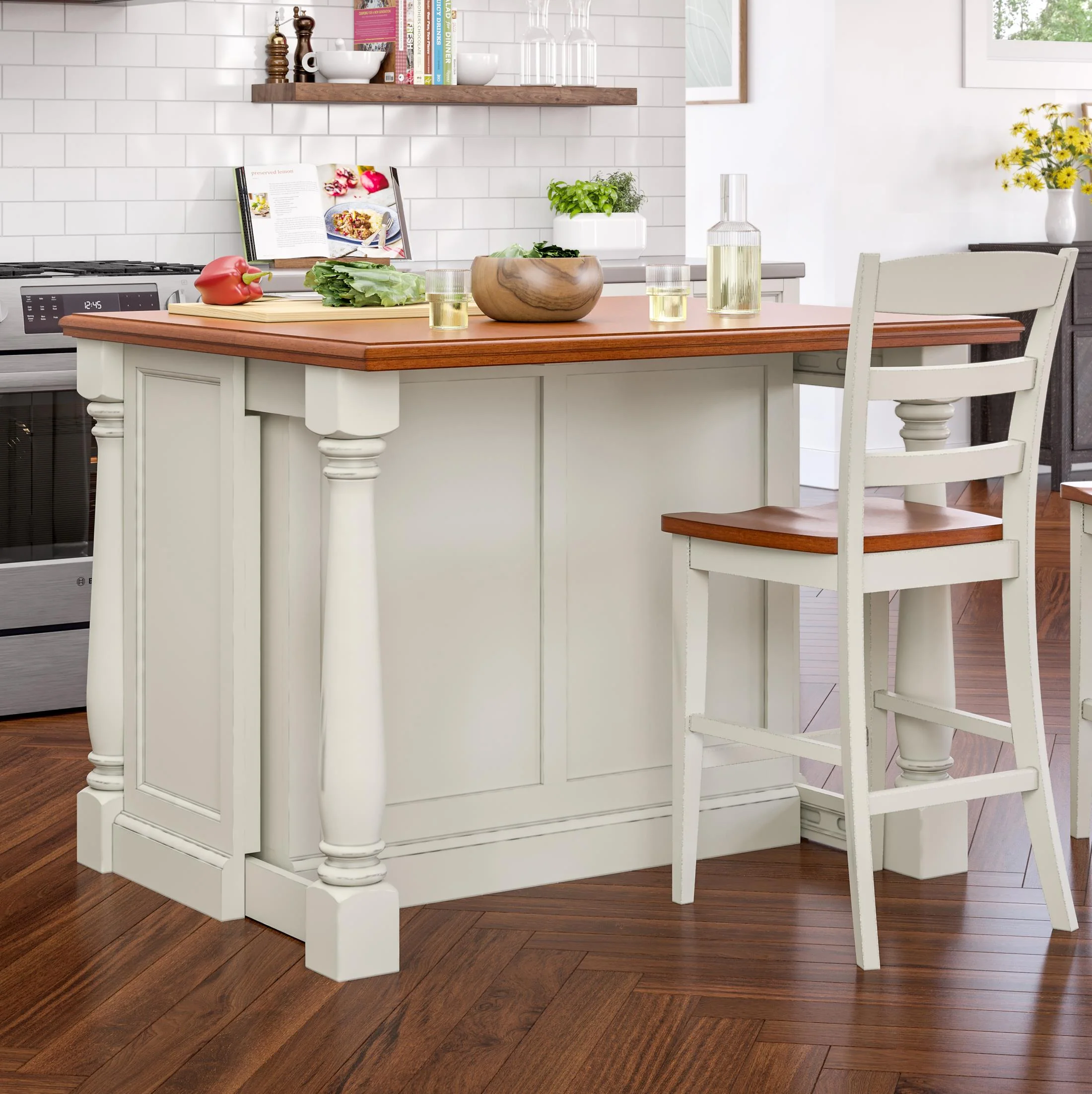 Monarch Kitchen Wood Top Island - Image 6