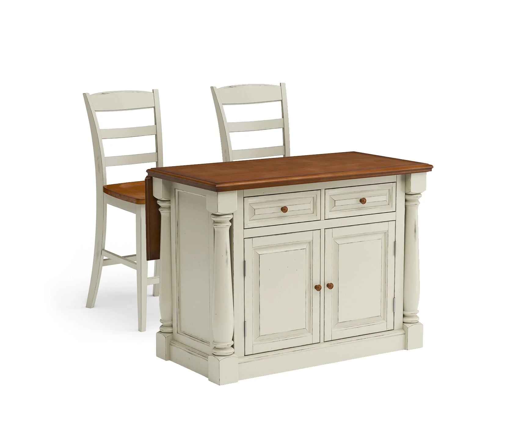 Monarch Wood Top Kitchen Island Set
