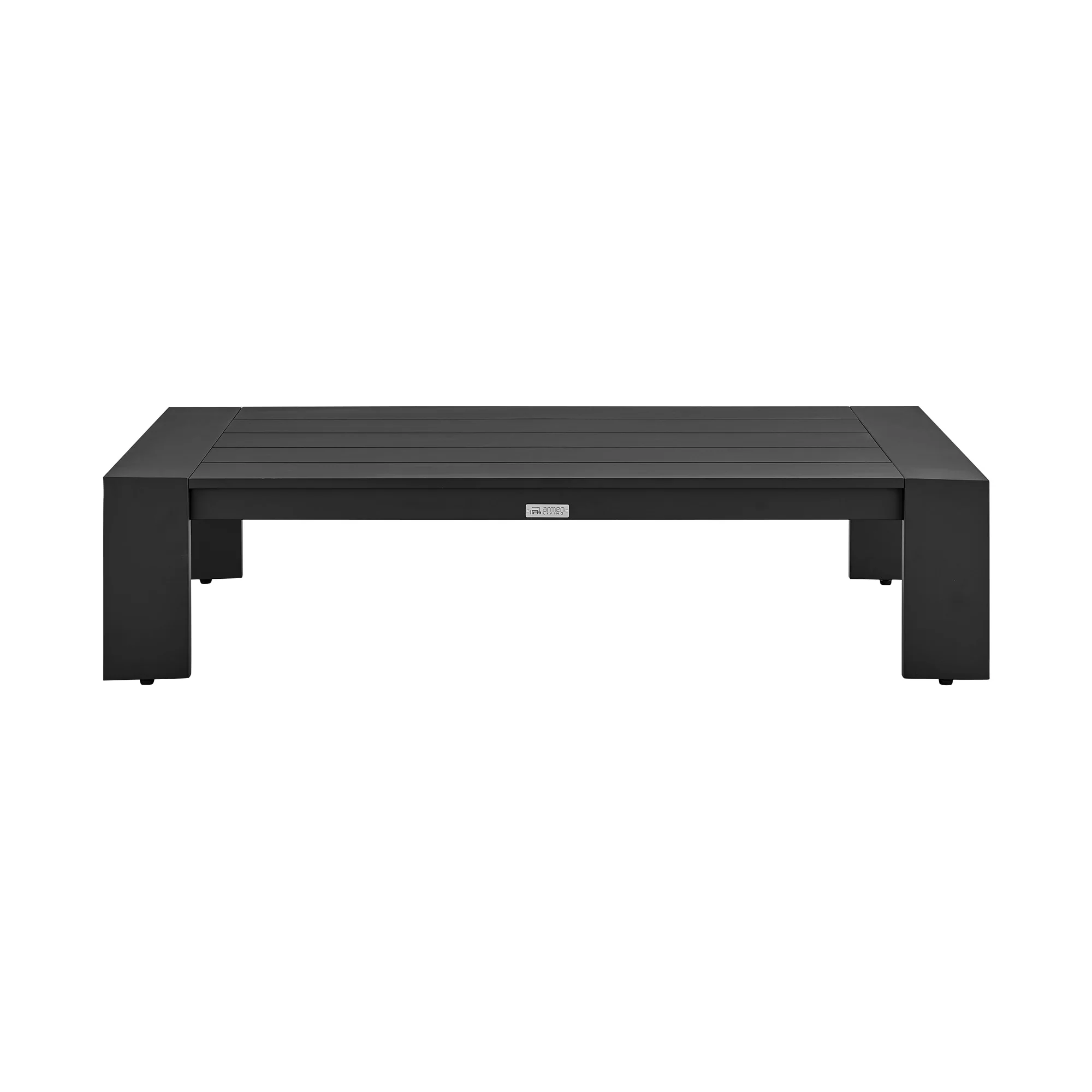 Mongo 4 Piece Outdoor Patio Furniture Set in Black Aluminum with Gray Cushions - Image 9