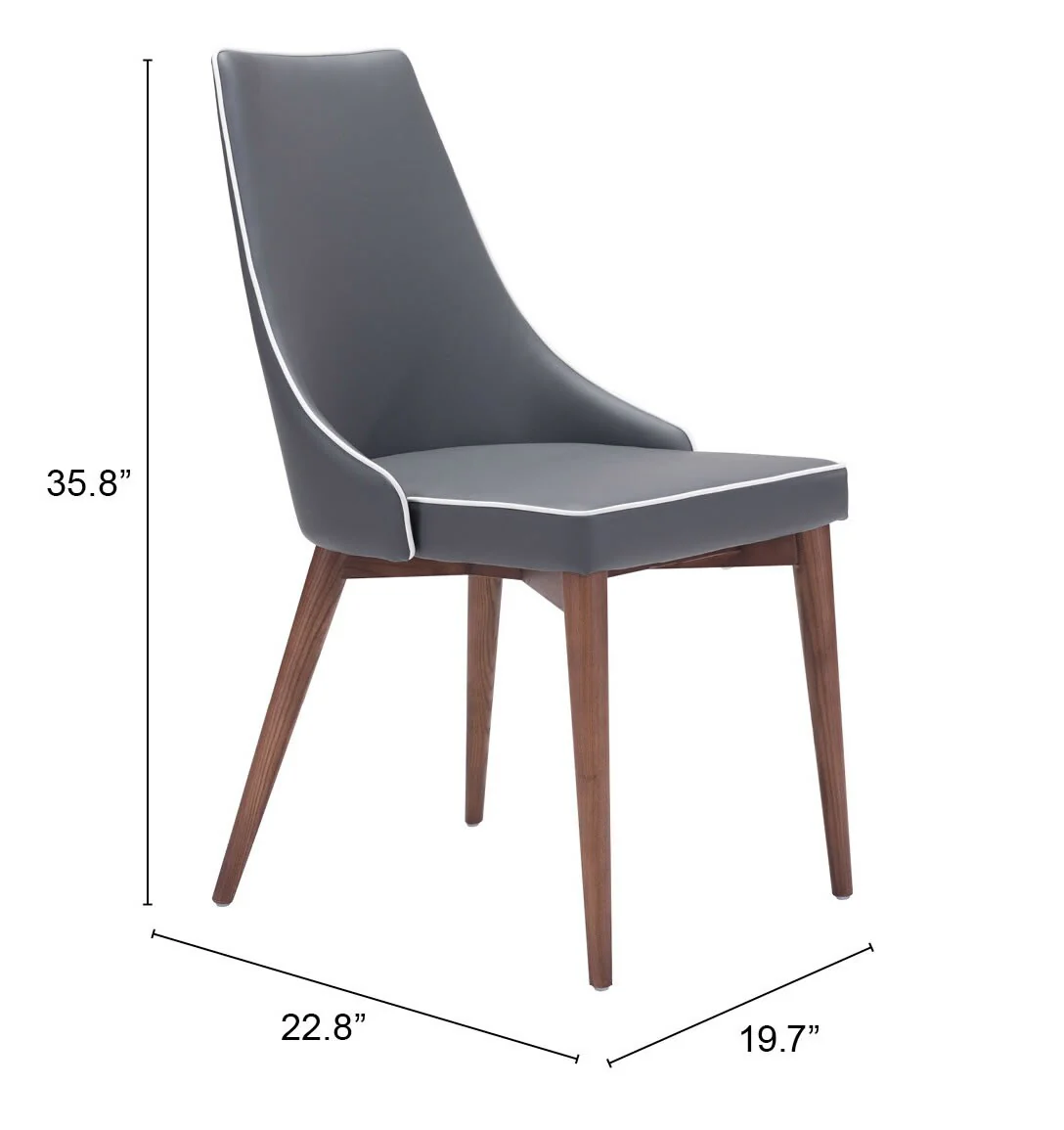 Moor Dining Chair (Set of 2) Dark Gray - Image 3