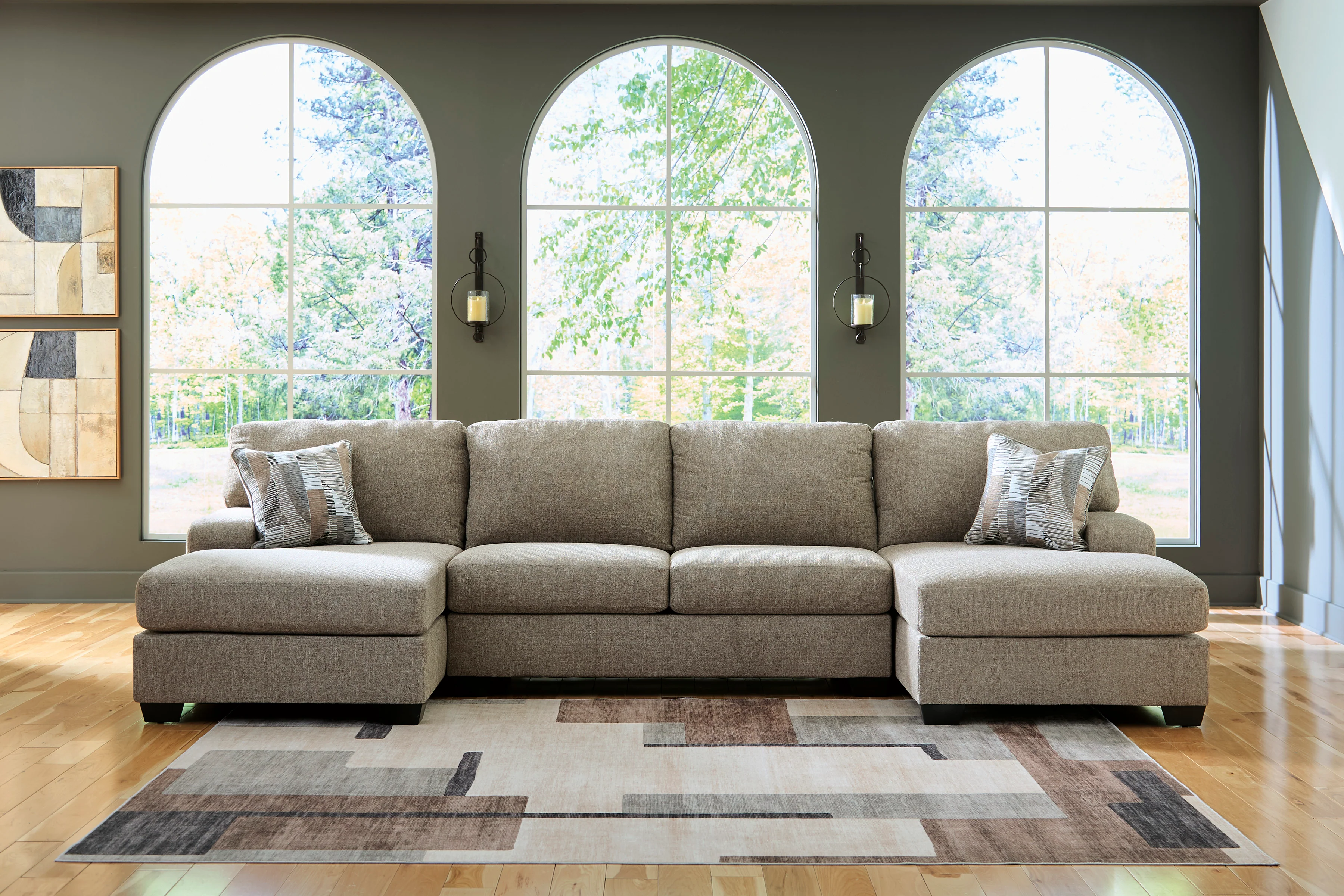 Newellen 3-Piece Sectional with Double Chaise - Image 2