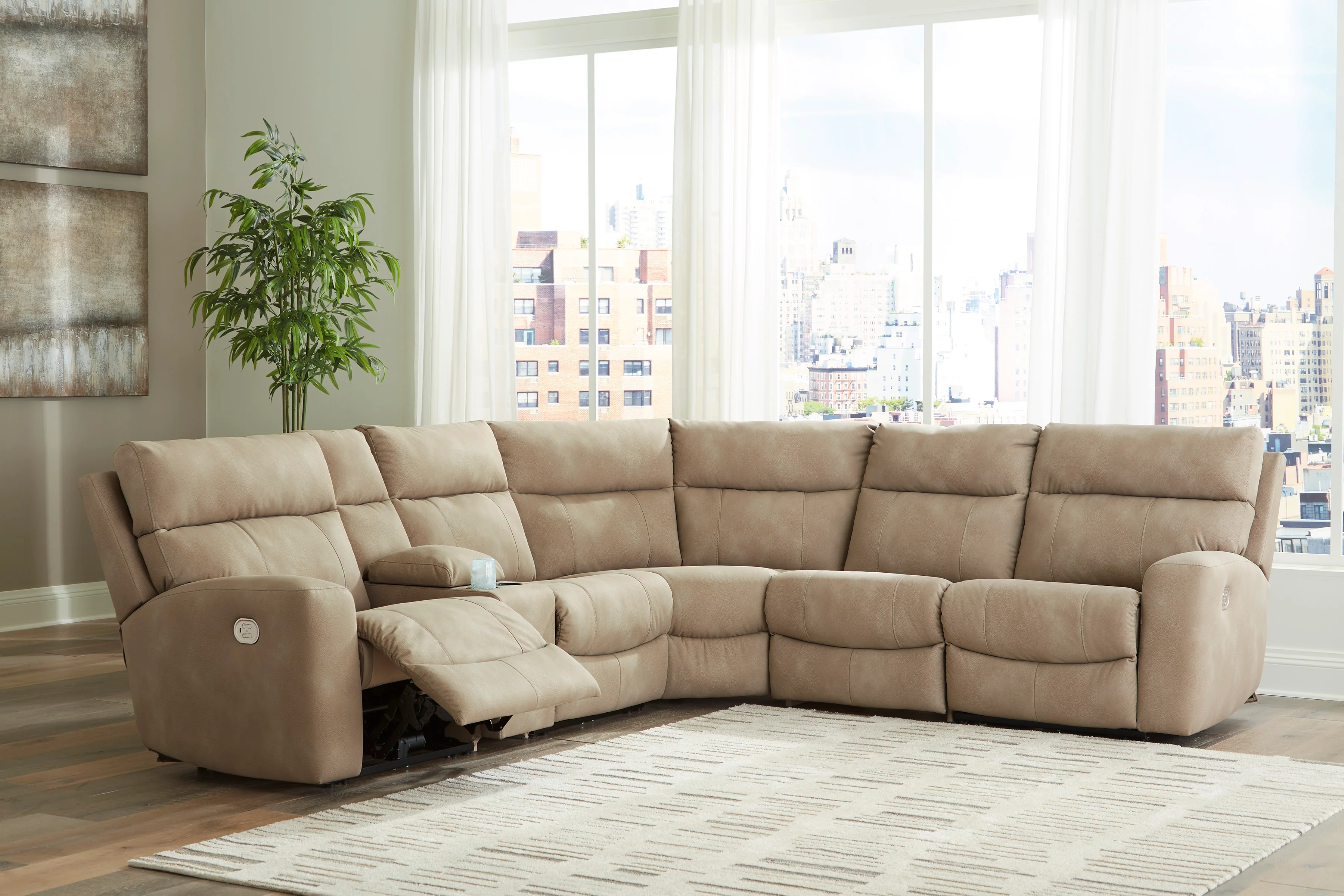 Next-Gen DuraPella 6-Piece Power Reclining Console Sectional - Image 2