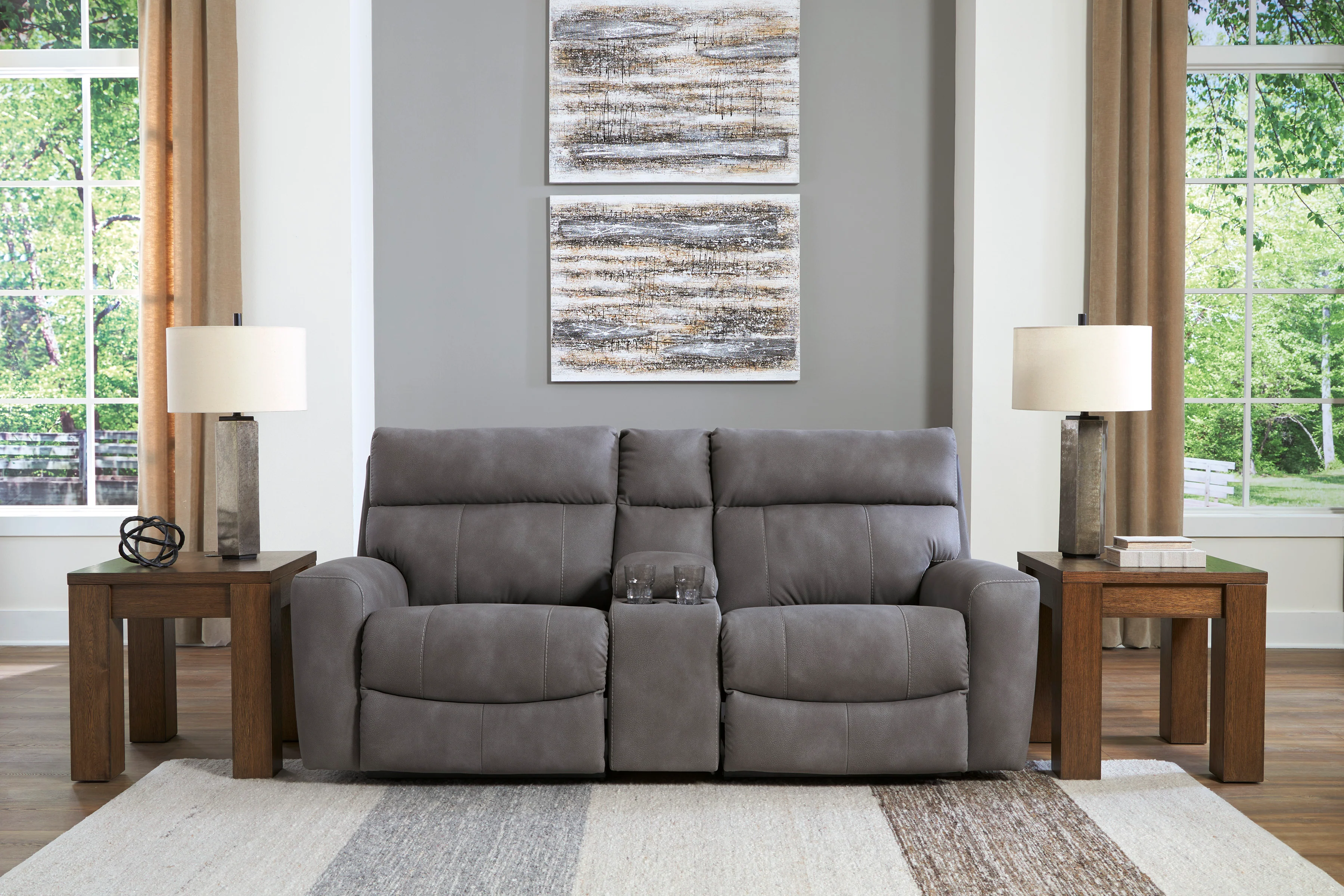 Next-Gen DuraPella 3-Piece Power Reclining Sectional Loveseat with Console - Image 4