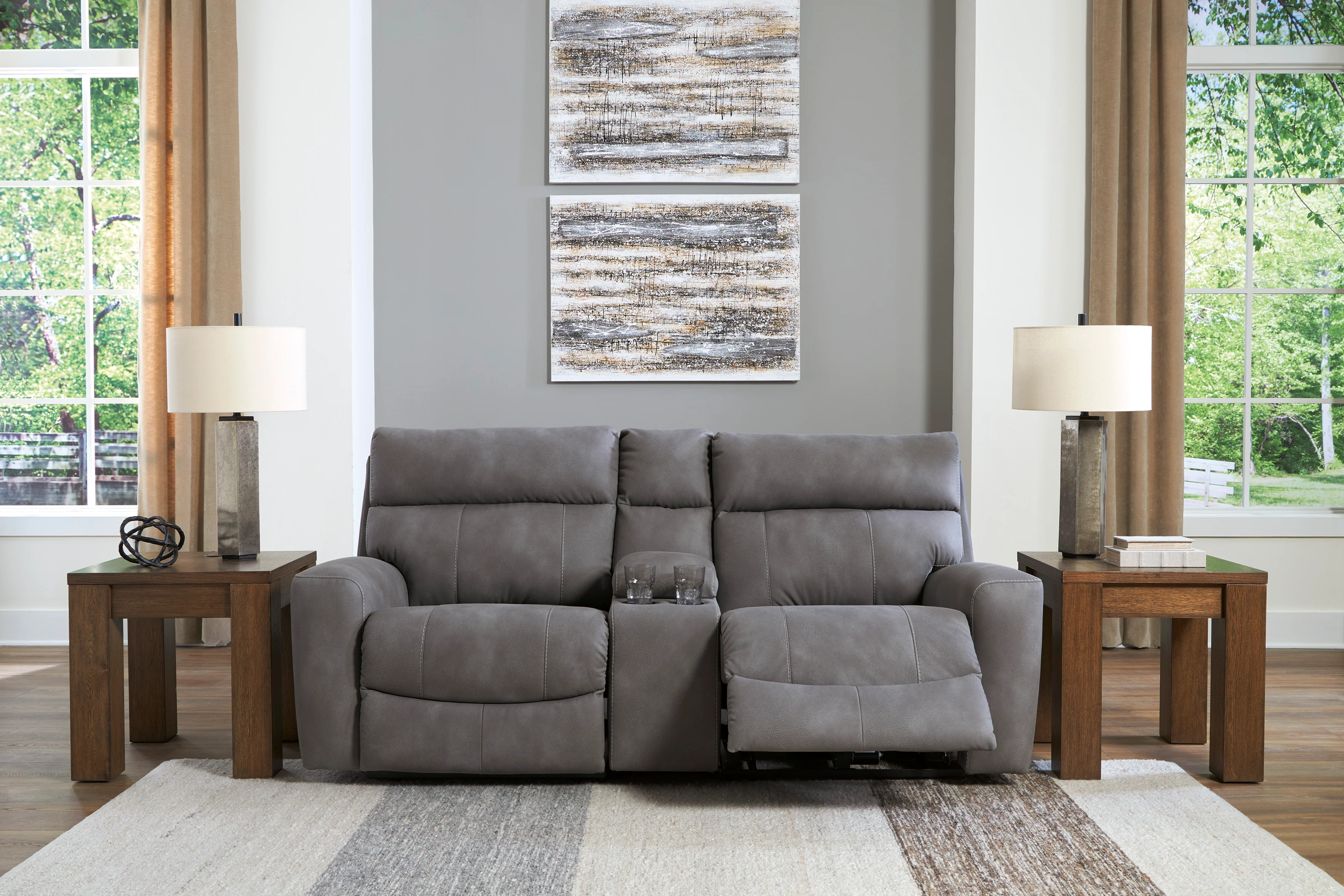 Next-Gen DuraPella 3-Piece Power Reclining Sectional Loveseat with Console - Image 6