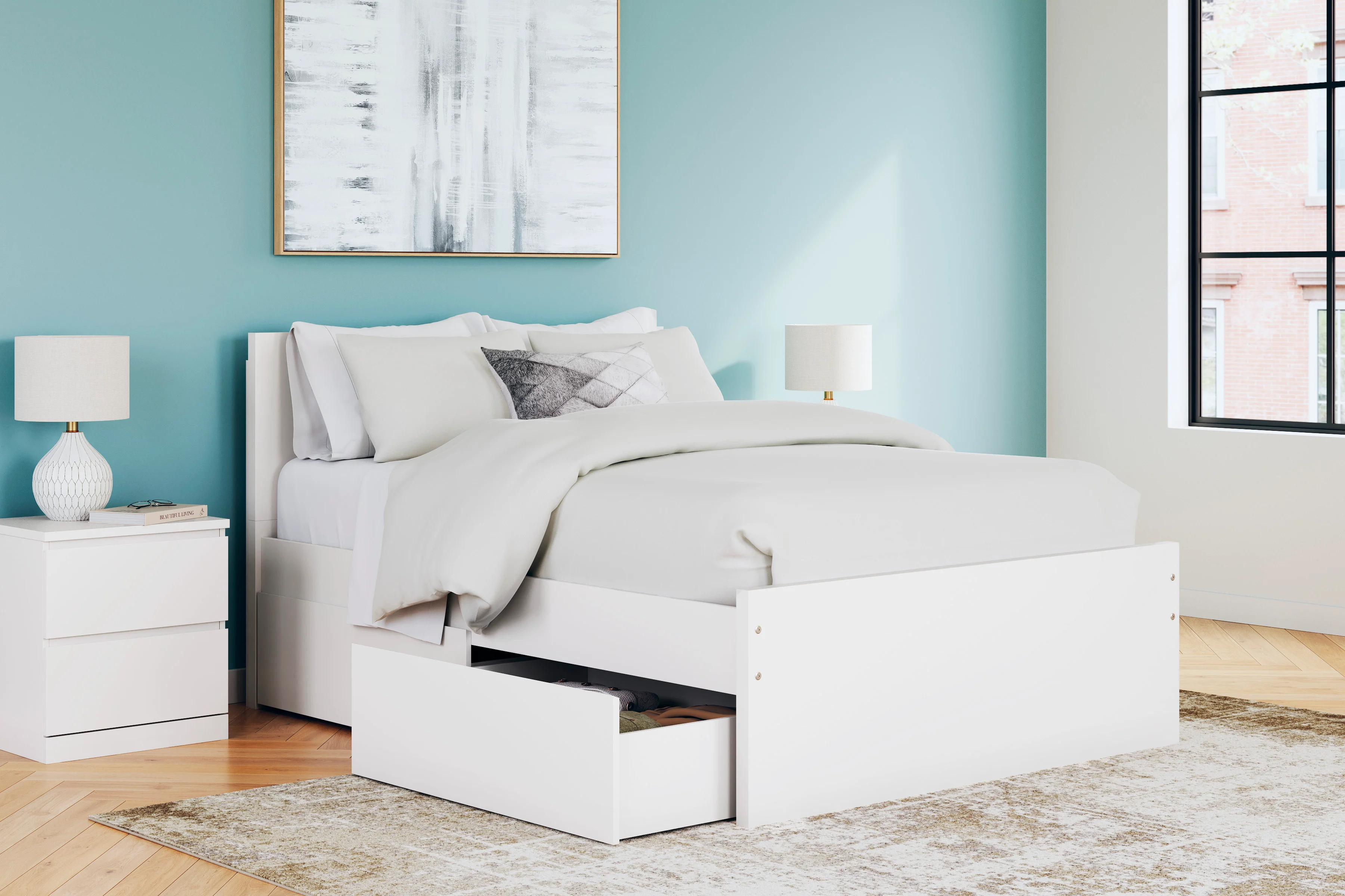 Onita Full Panel Platform Bed with 2 Side Storage - Image 4