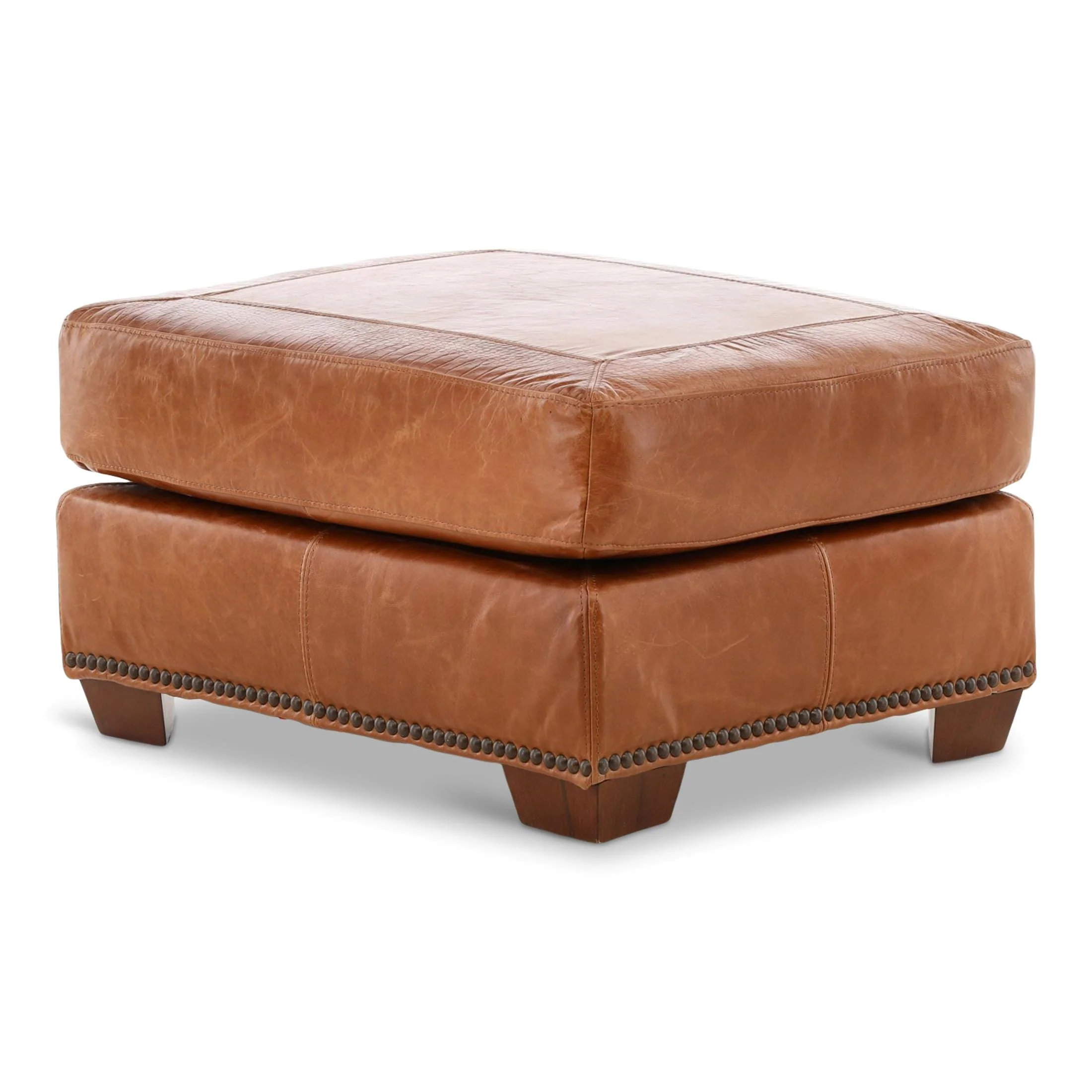 Park Avenue Leather Ottoman - Image 3