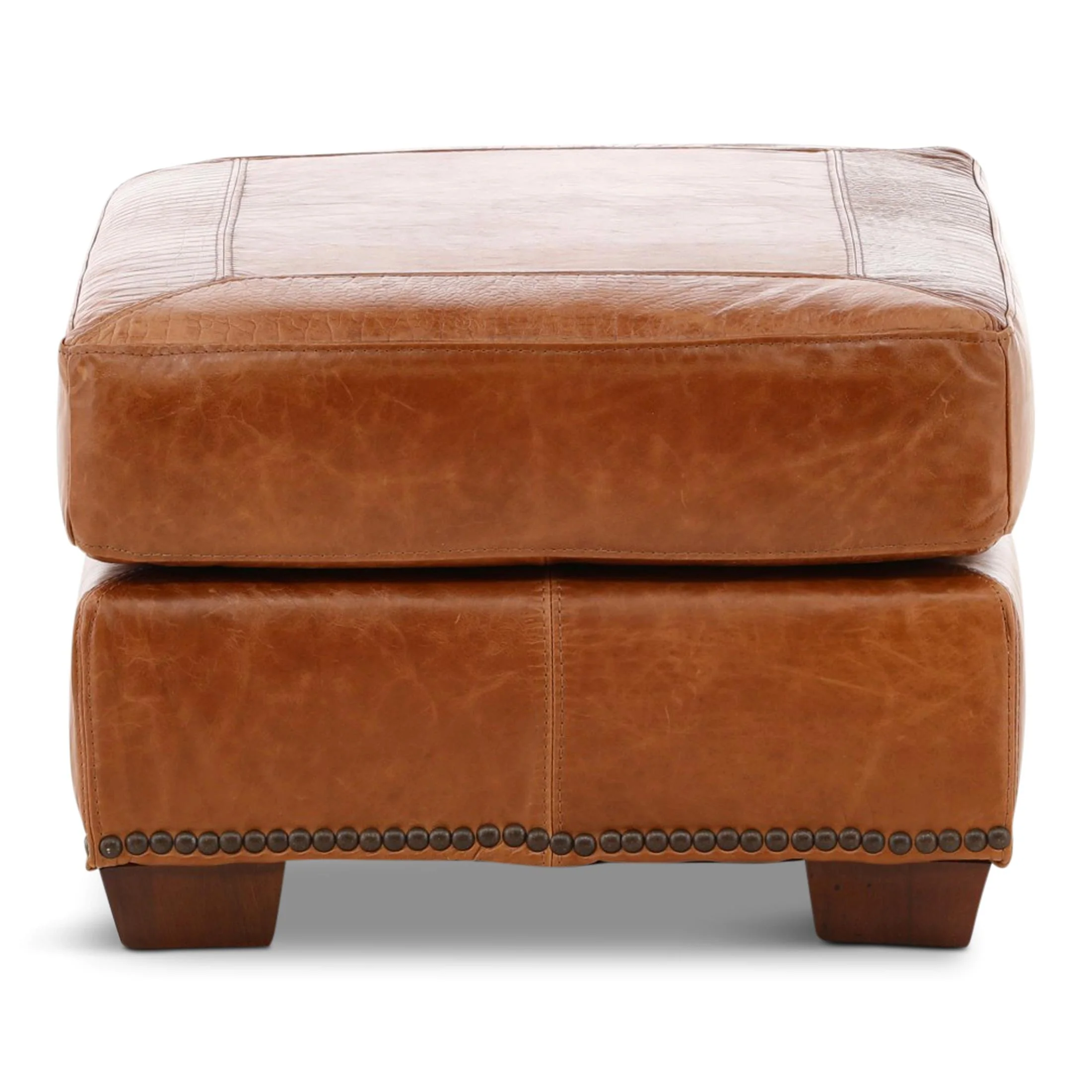 Park Avenue Leather Ottoman - Image 8