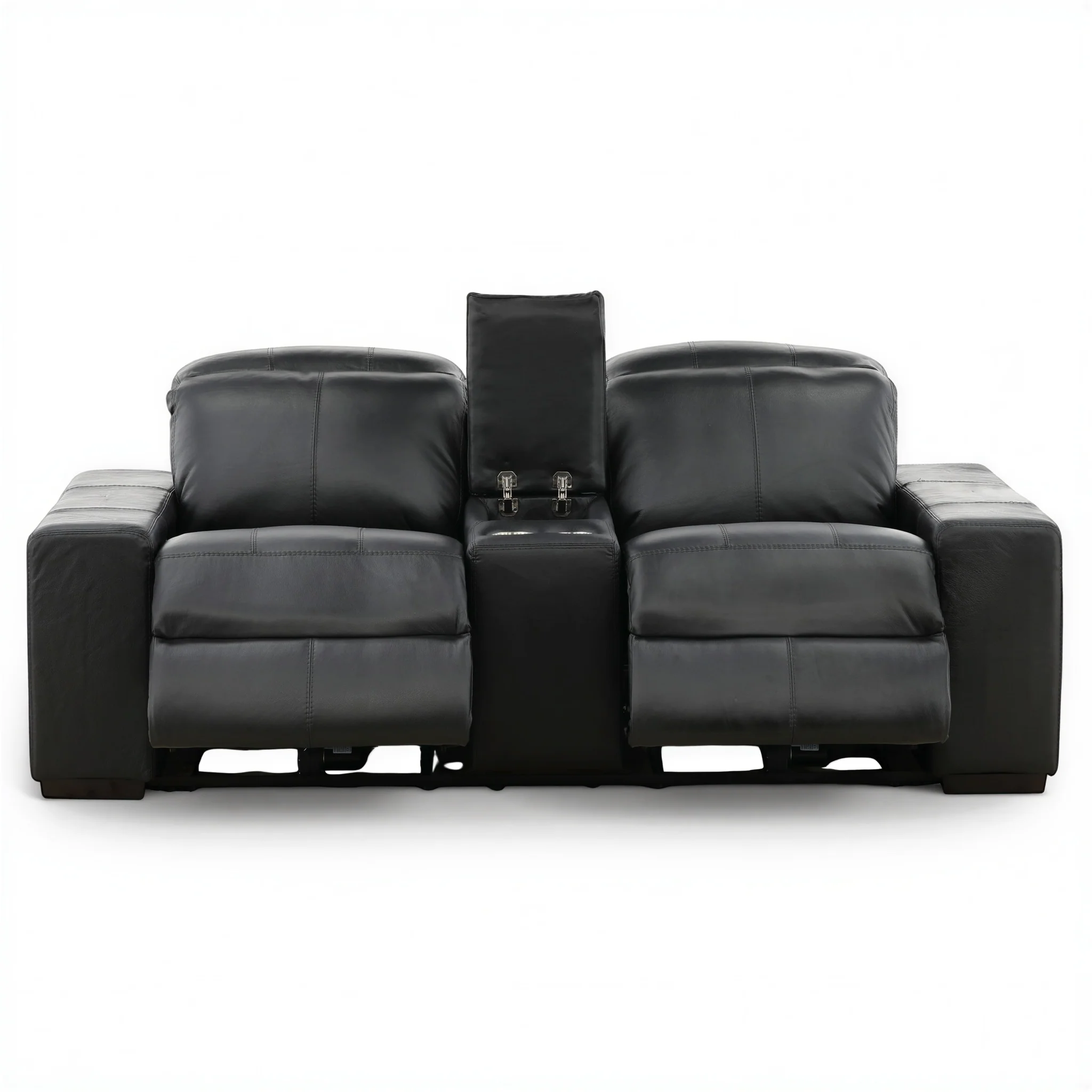 Evren Power Leather Console Loveseat - Image 18