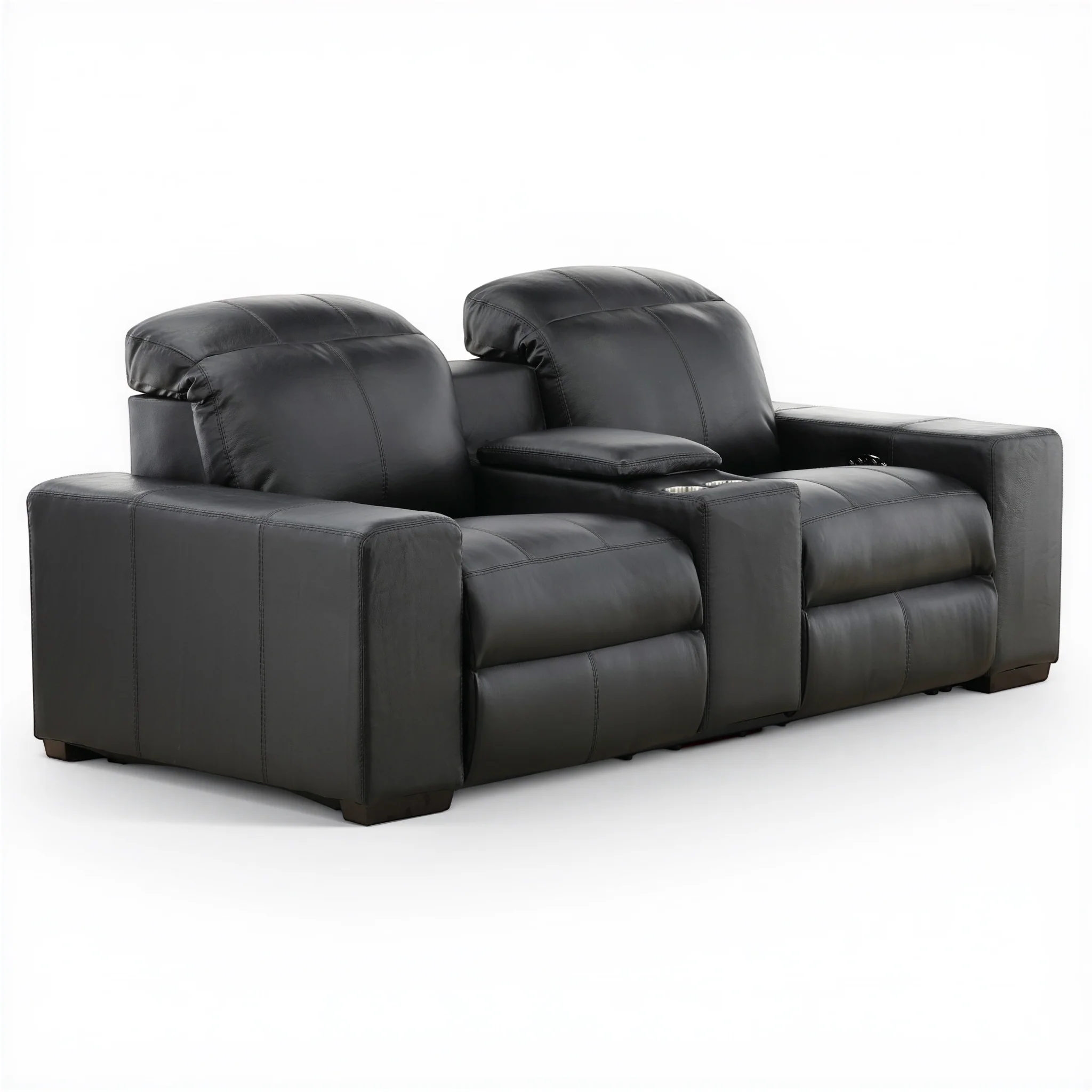 Evren Power Leather Console Loveseat - Image 21