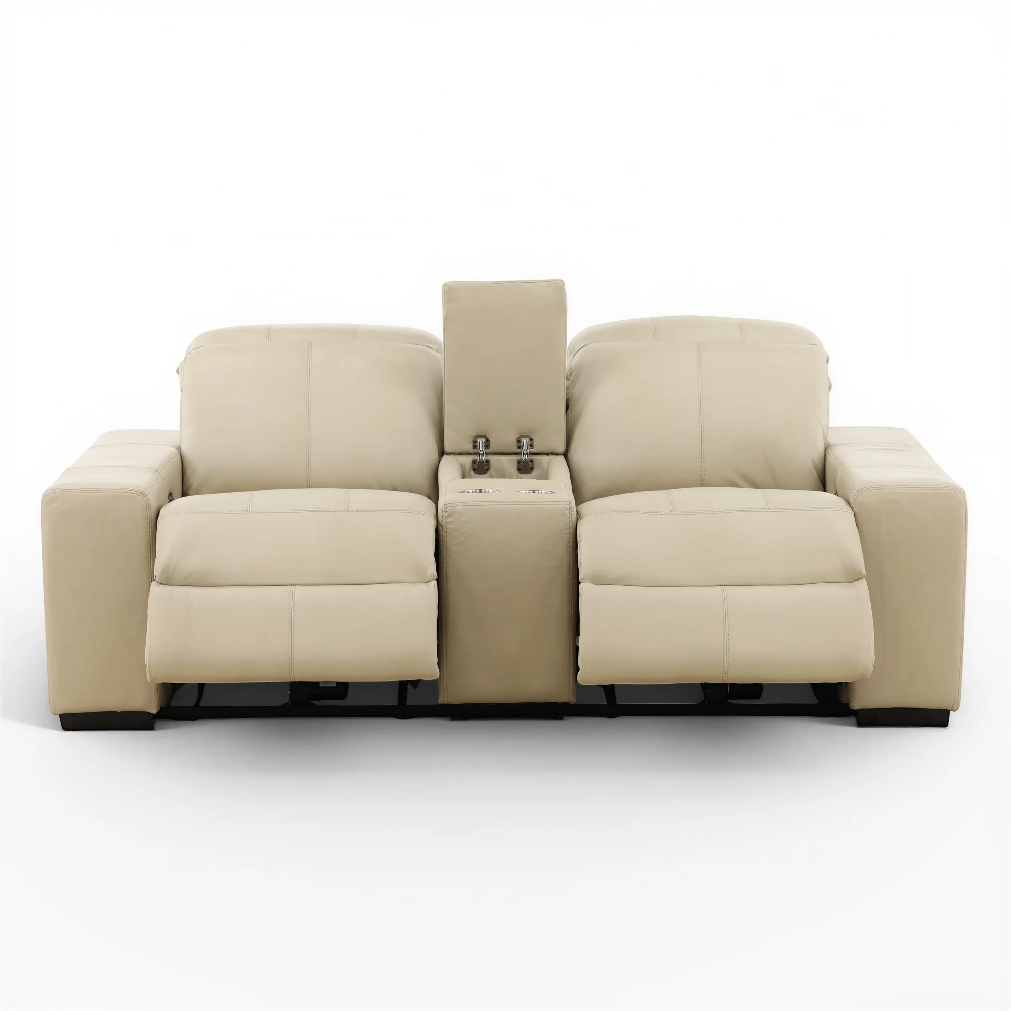 Evren Power Leather Console Loveseat - Image 4