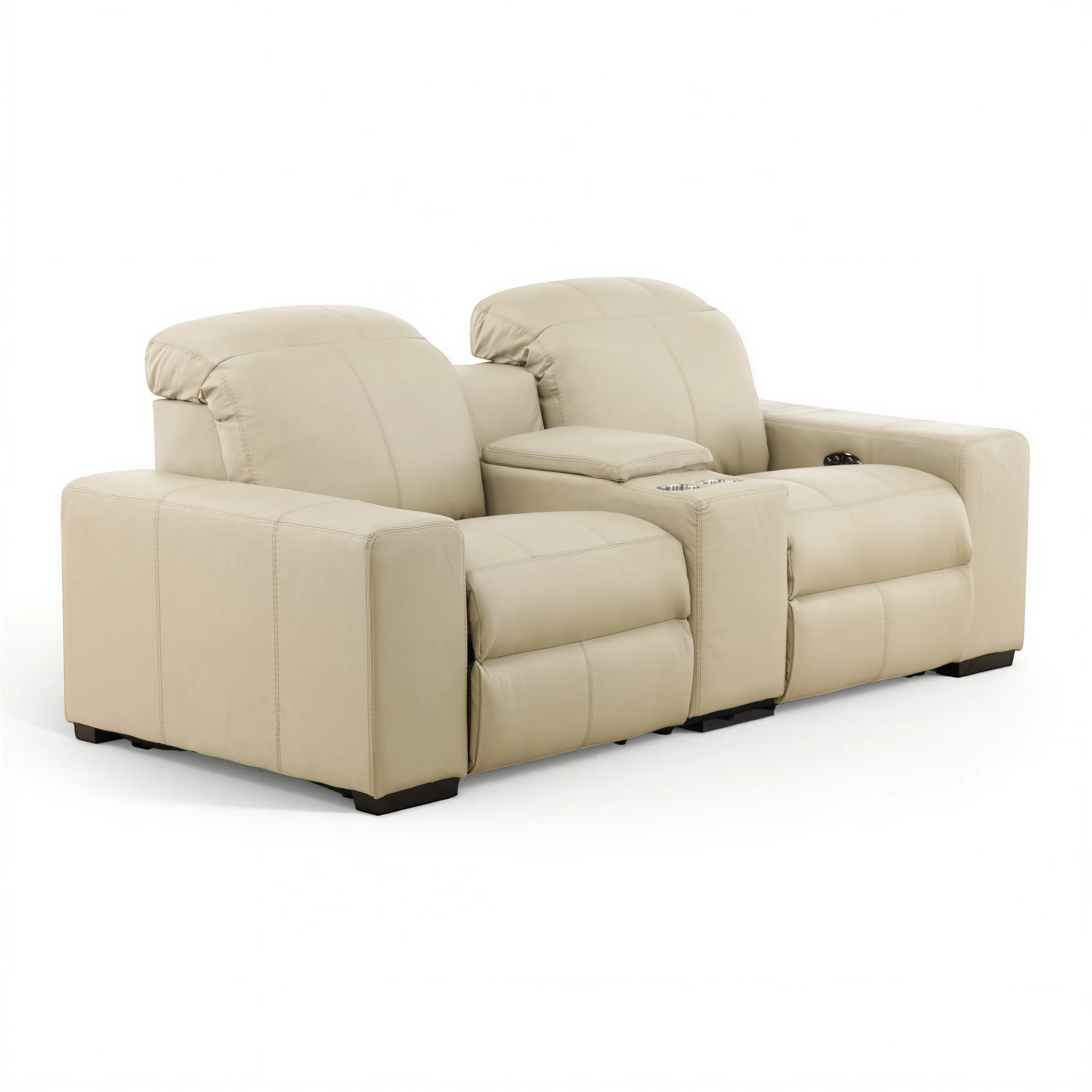 Evren Power Leather Console Loveseat - Image 5