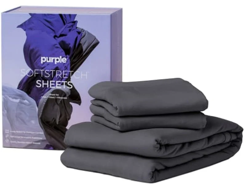 Purple Stormy Grey Soft Stretch Sheets - Image 3