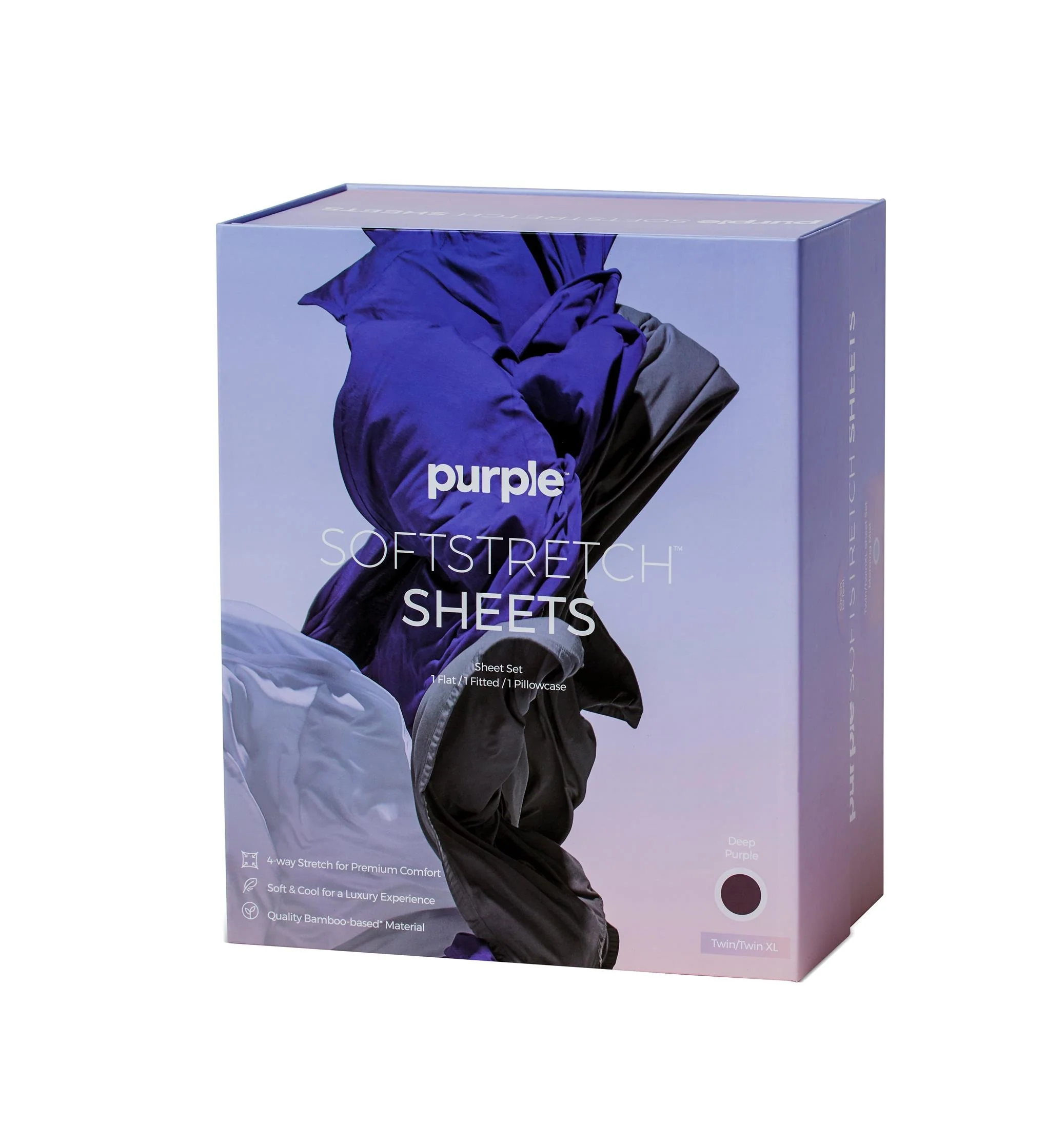 Purple Twin/Twin XL Deep Purple Soft Stretch Sheets - Image 2