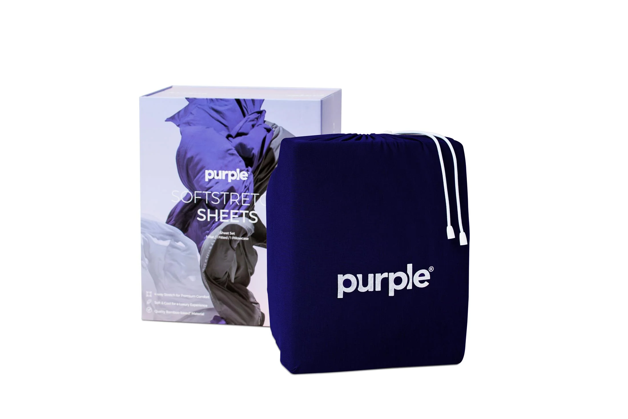 Purple Twin/Twin XL Deep Purple Soft Stretch Sheets - Image 3