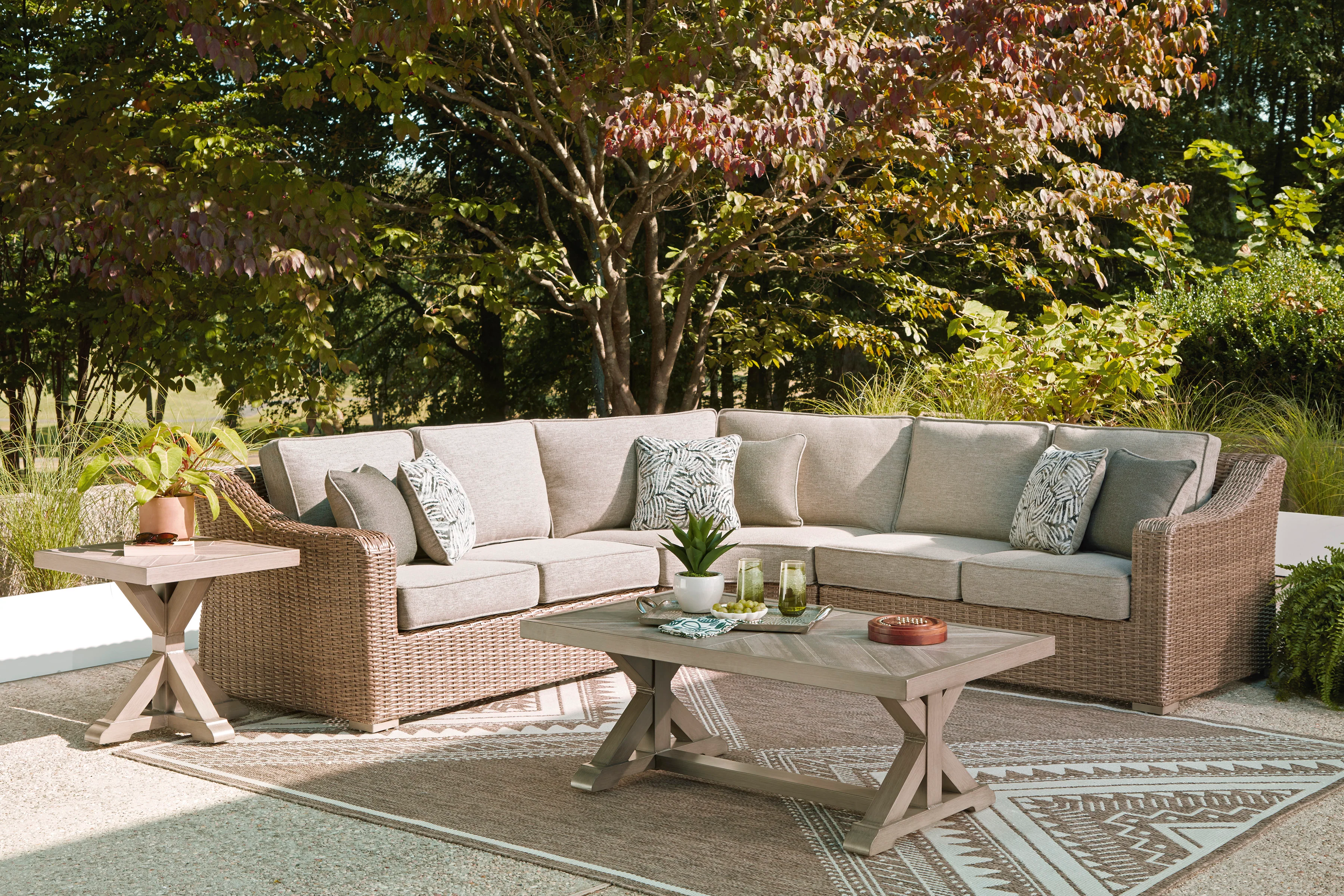 Ashley Revare Beach 3-Piece Outdoor Patio Sectional - Image 2
