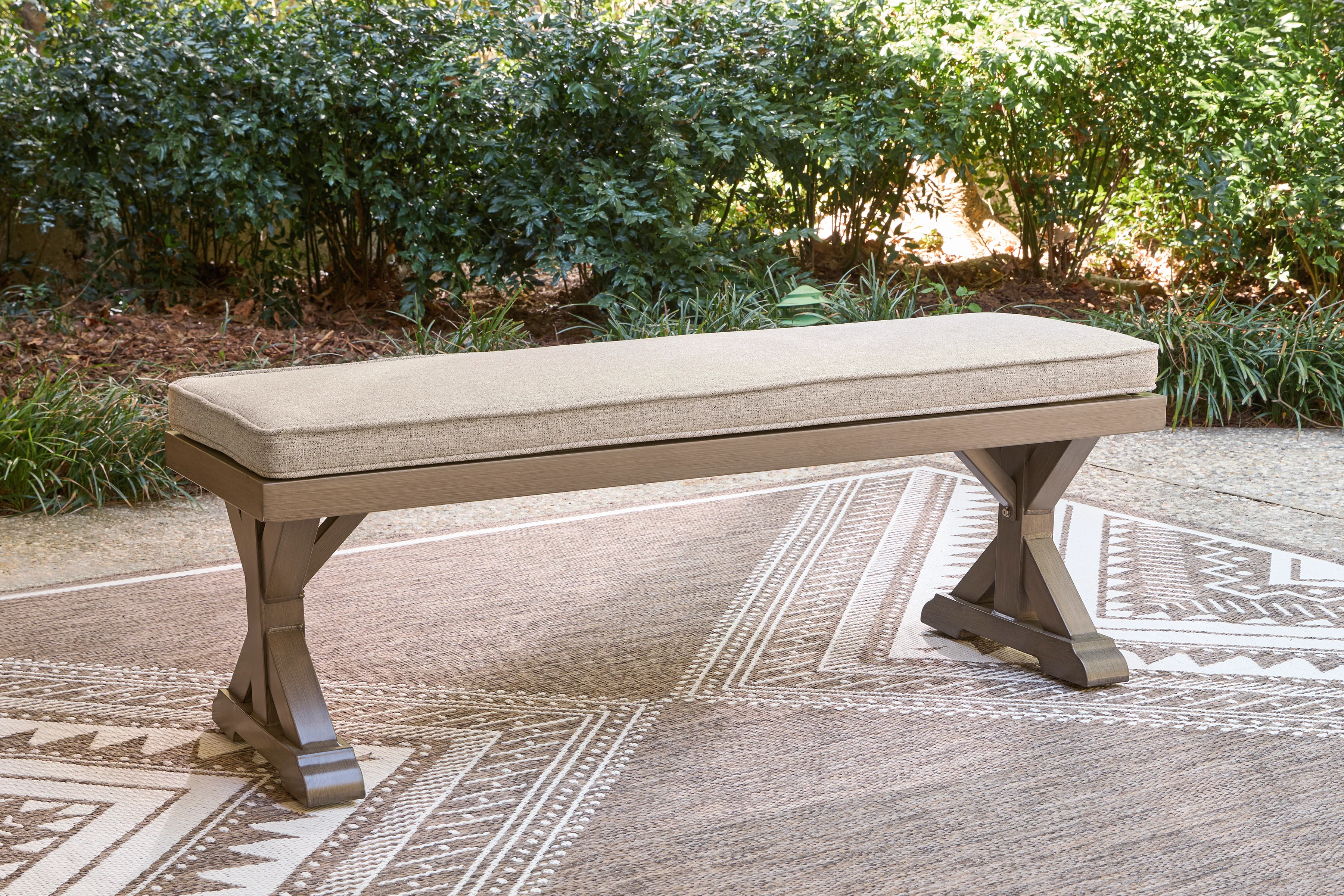 Ashley Revare Beach Outdoor Patio Bench with Cushion - Image 4