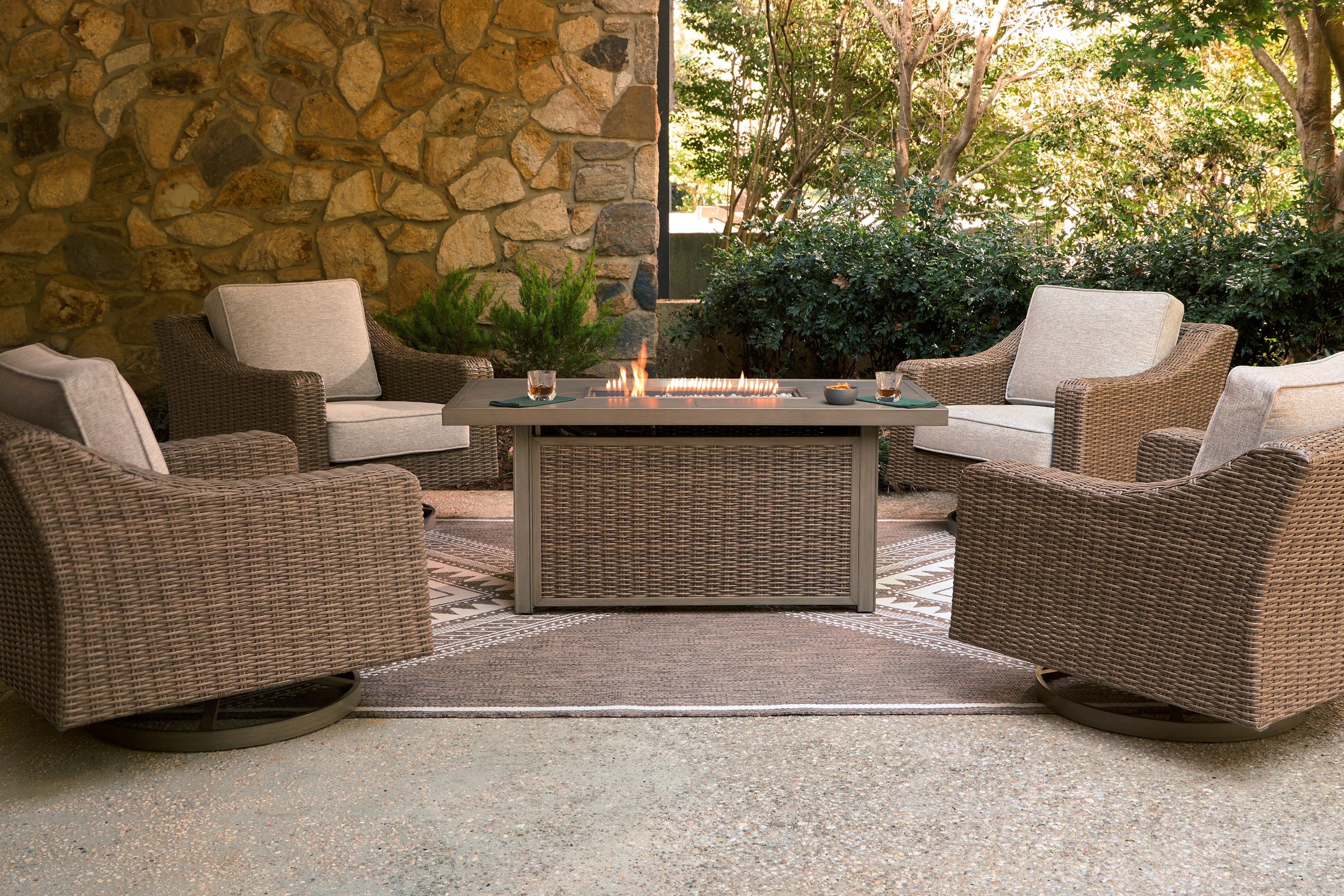 Revare Beach Rectangular Fire Pit Table - Image 2