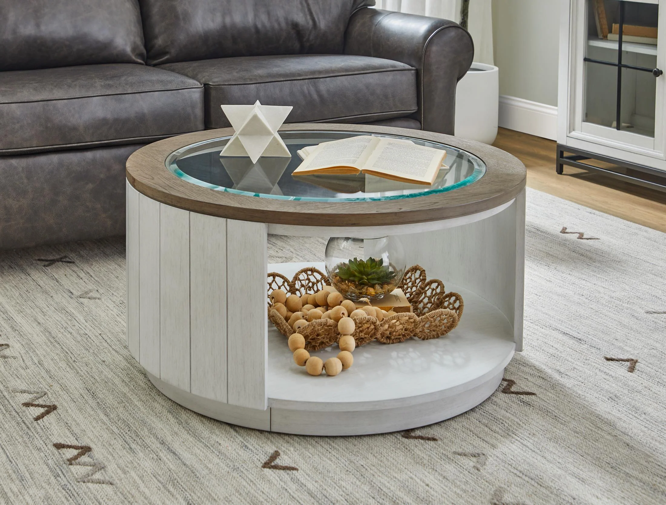 Flexsteel Melody Round Coffee Table with Casters