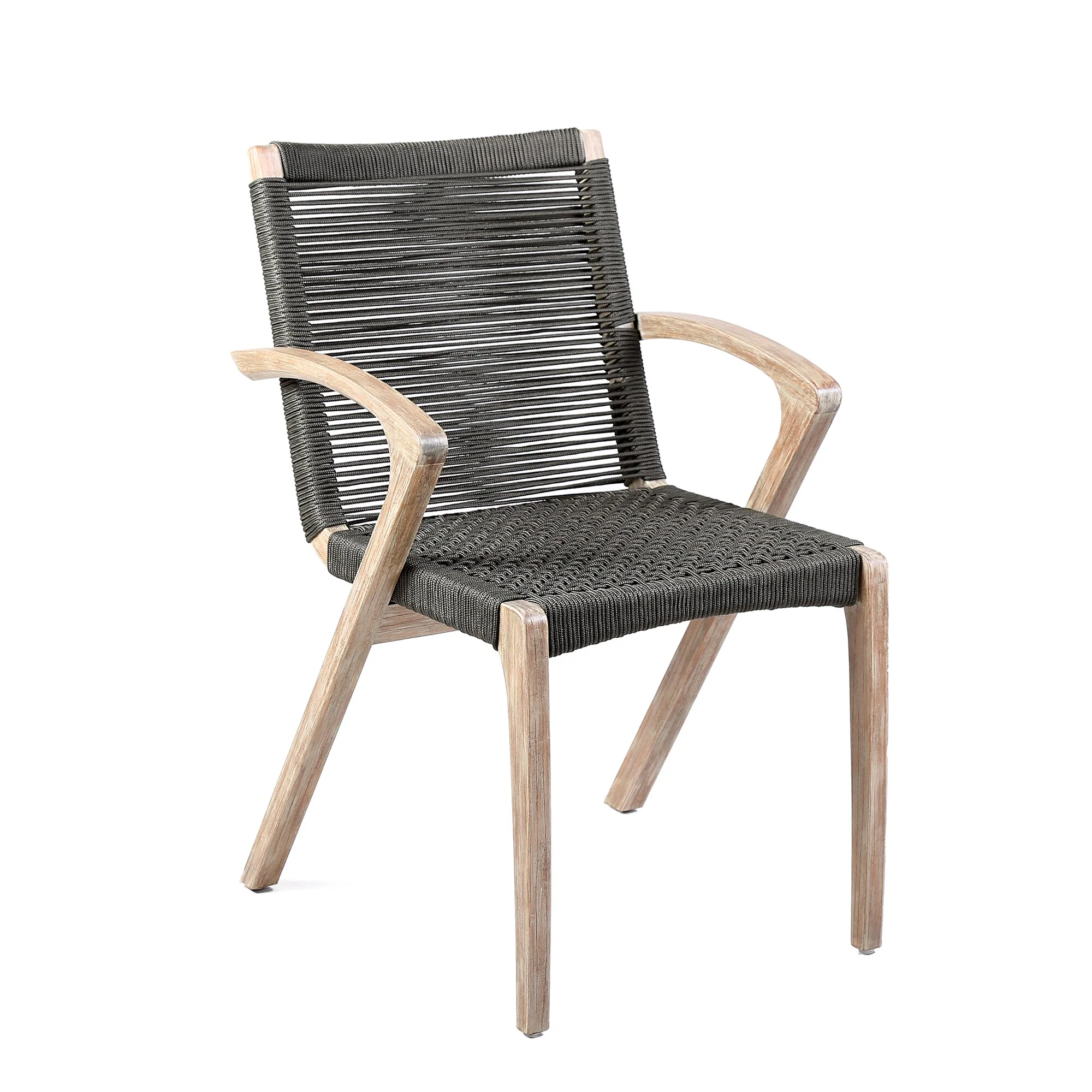 Sachi and Nabila Outdoor 5 Piece Light Eucalyptus and Concrete Dining Set - Image 2