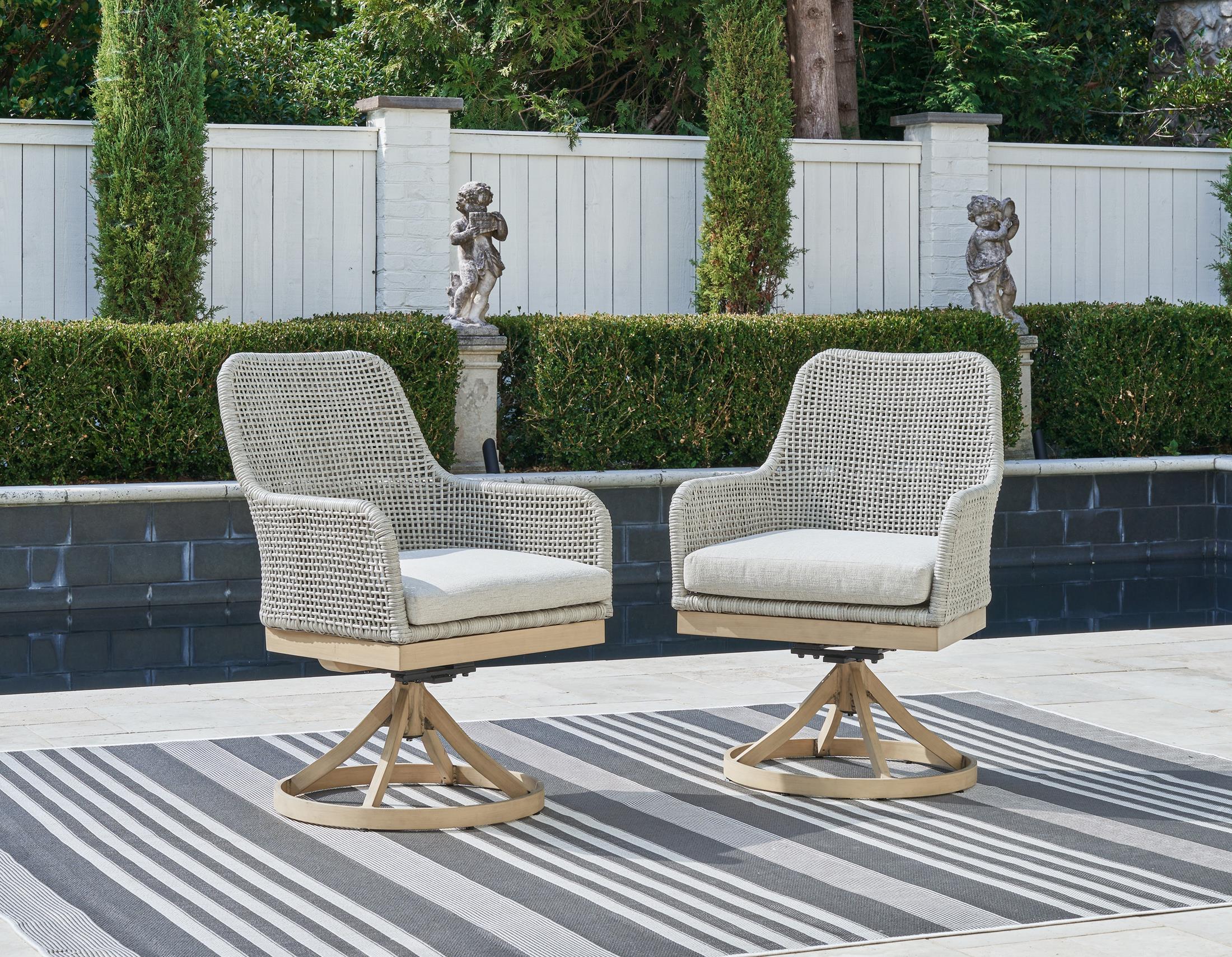 Ashley Seton Creek Outdoor Patio Swivel Dining Chair (Set of 2) - Image 2