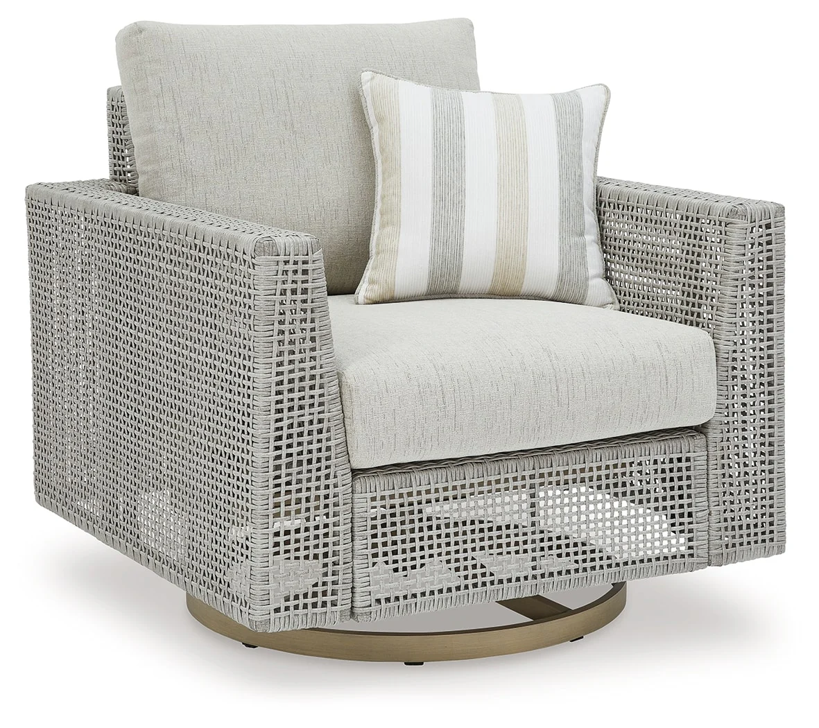 Ashley Seton Creek Outdoor Patio Swivel Lounge with Cushion