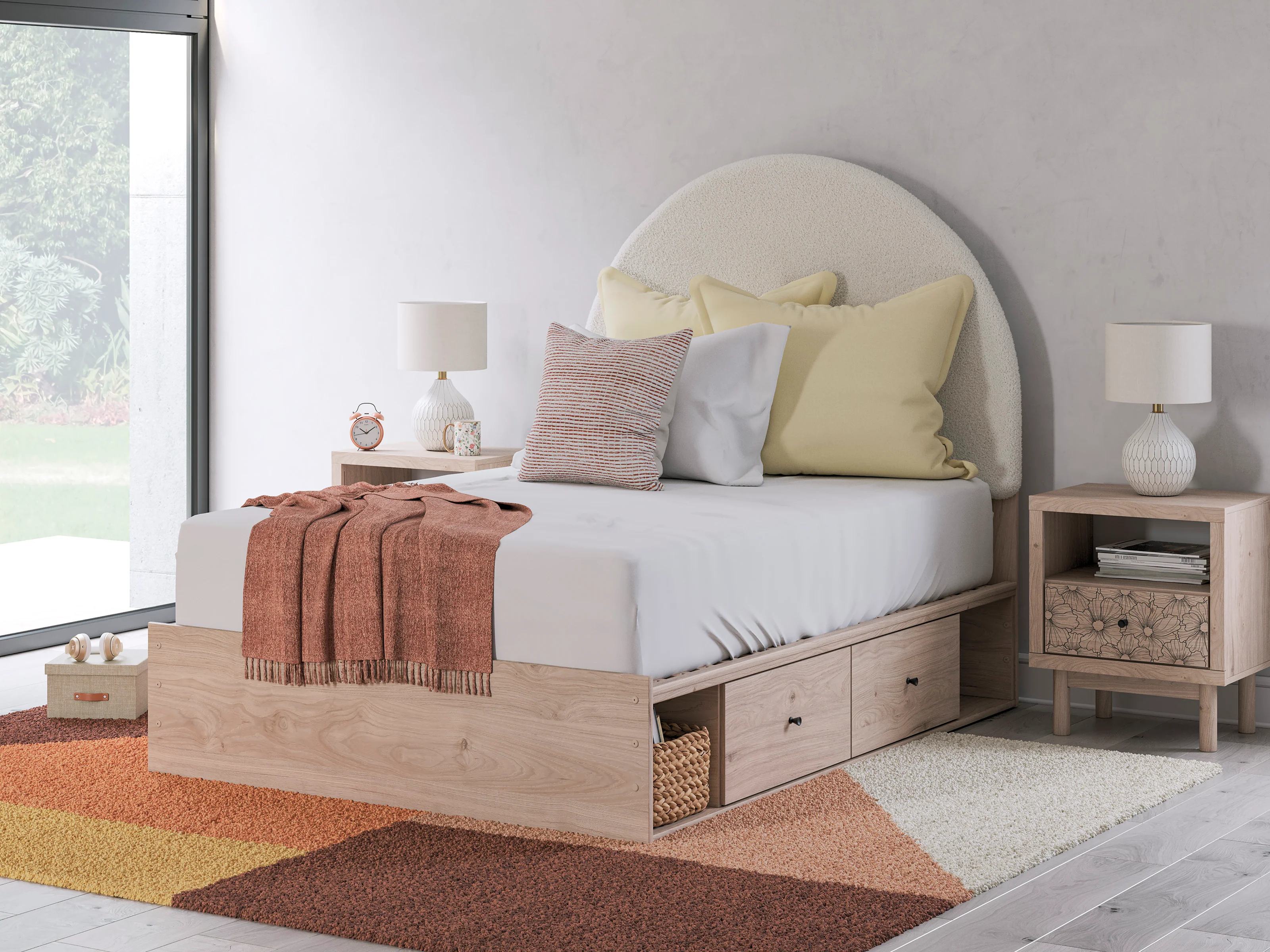 Shapella Upholstered Panel Bed with Storage - Image 11