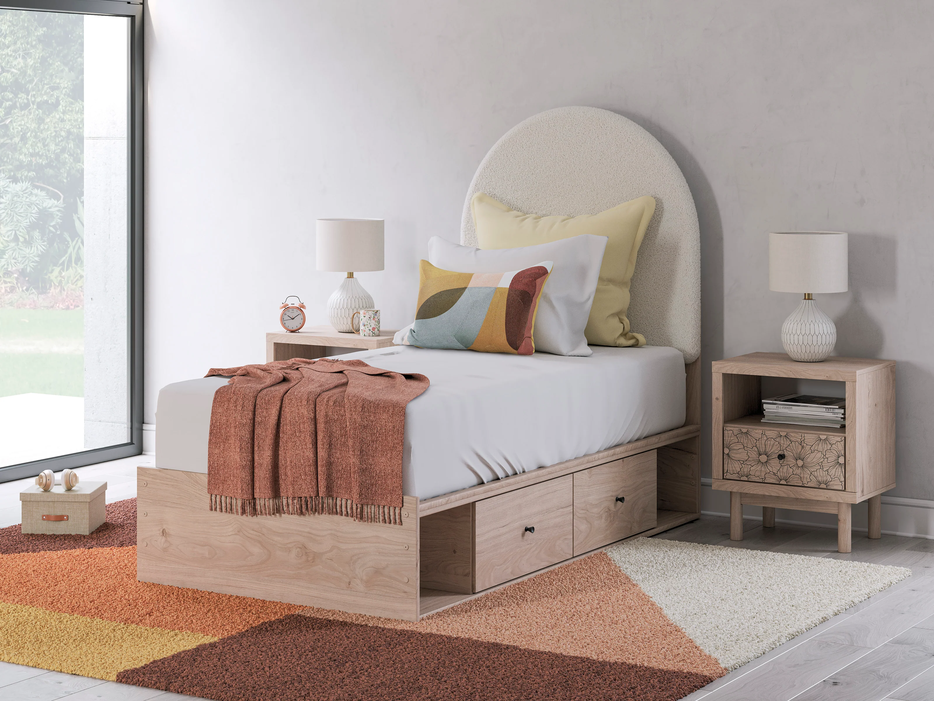 Shapella Upholstered Panel Bed with Storage - Image 4