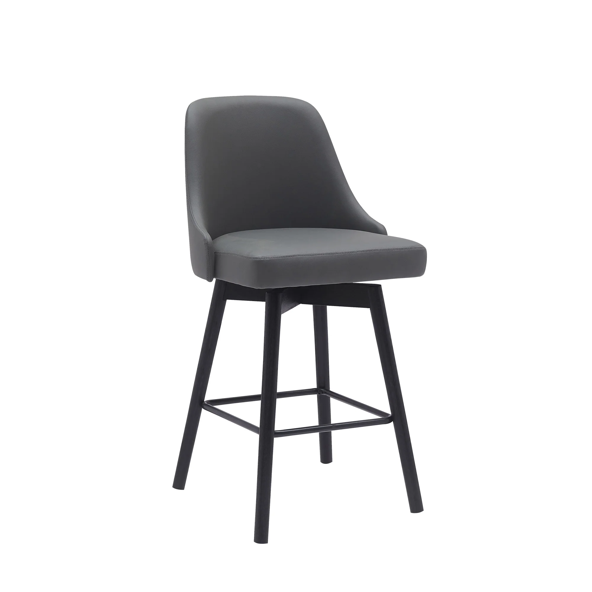 Sicily 26" Swivel Black Wood Counter Stool - Image 2