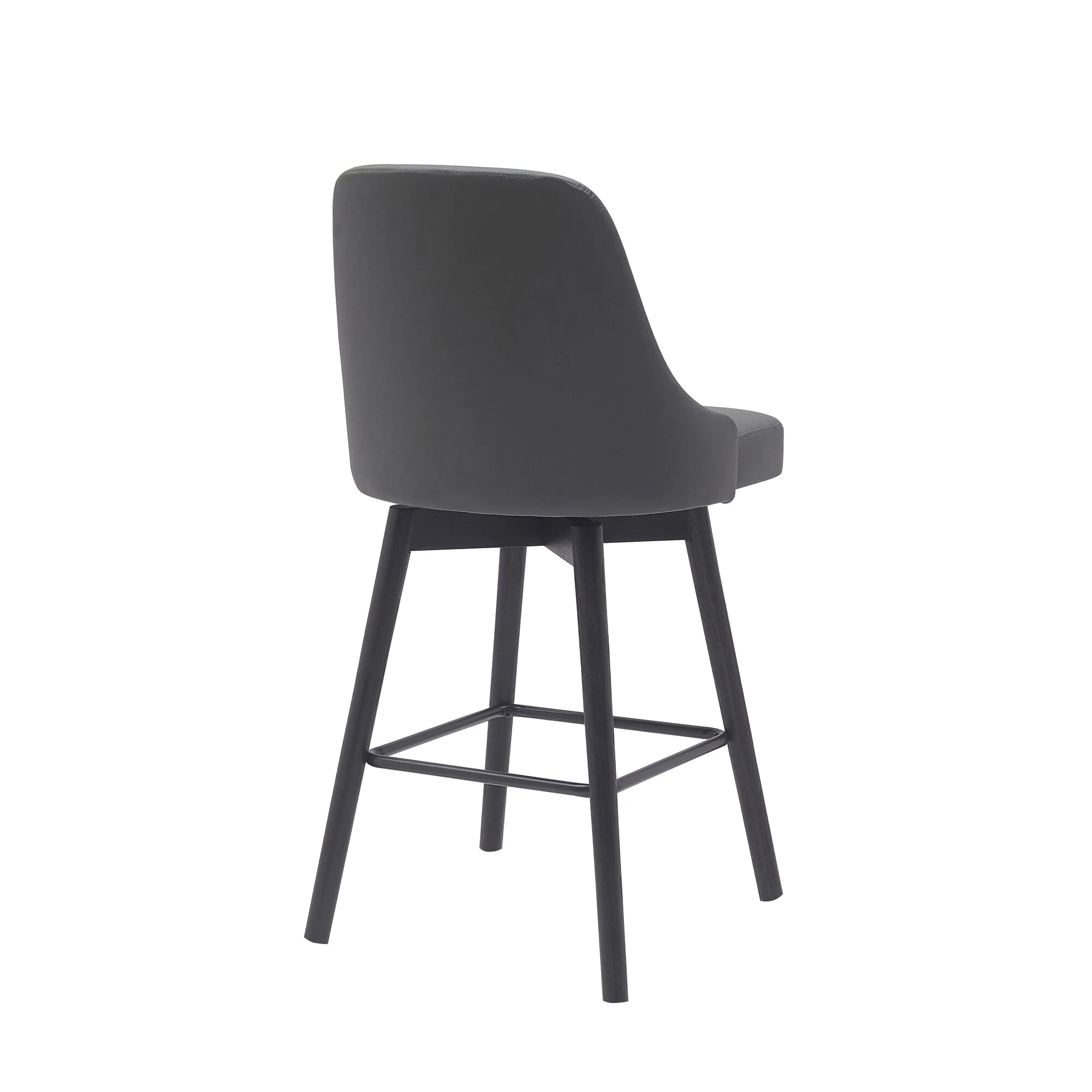 Sicily 26" Swivel Black Wood Counter Stool - Image 3