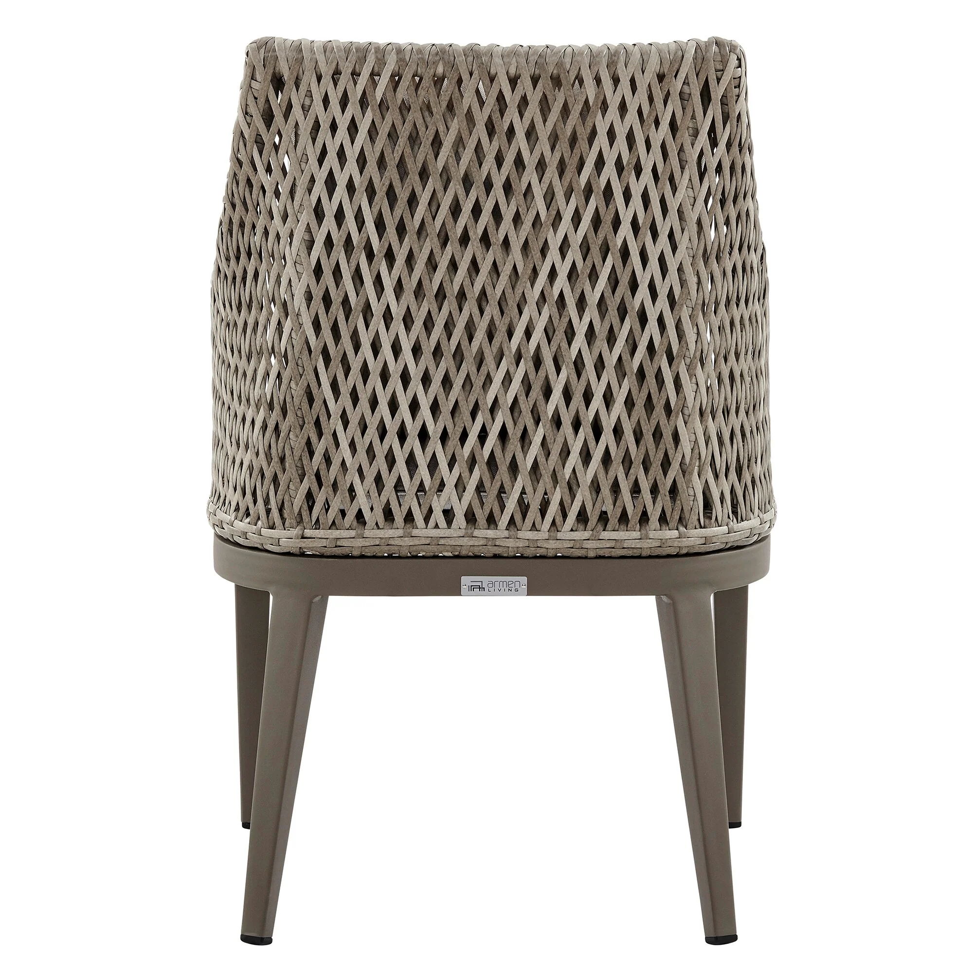 Silvana Outdoor Wicker and Aluminum Gray Dining Chair with Beige Cushions (Set of 2) - Image 6