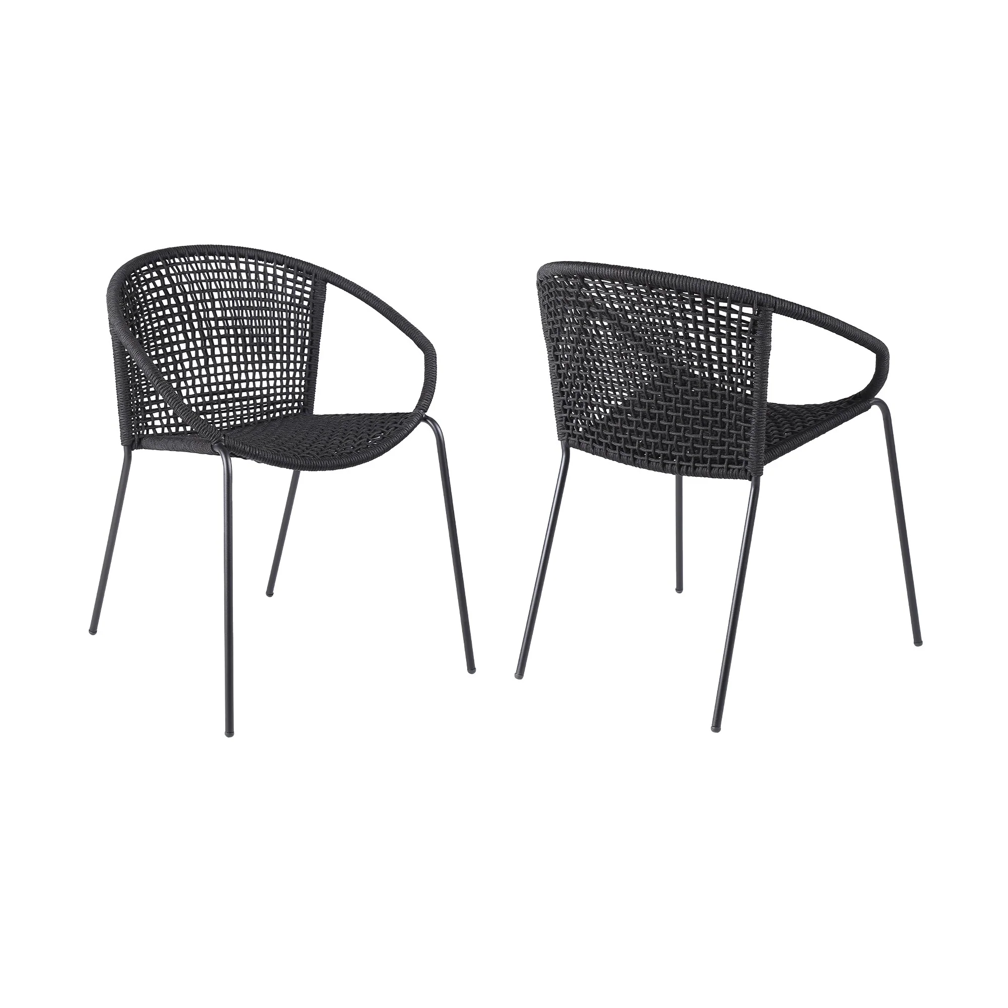 Snack Indoor/Outdoor Stackable Steel Dining Chair (Set of 2) - Image 3