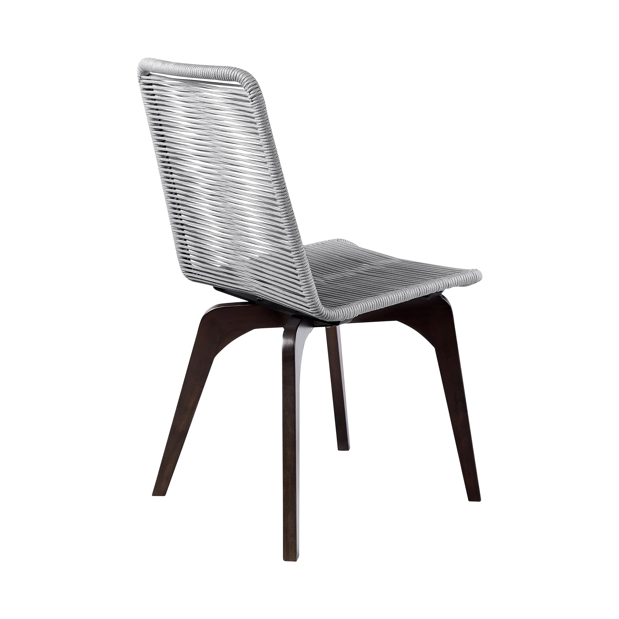 Snack Indoor Outdoor Stackable Steel Dining Chair with Gray Rope (Set of 2) - Image 4