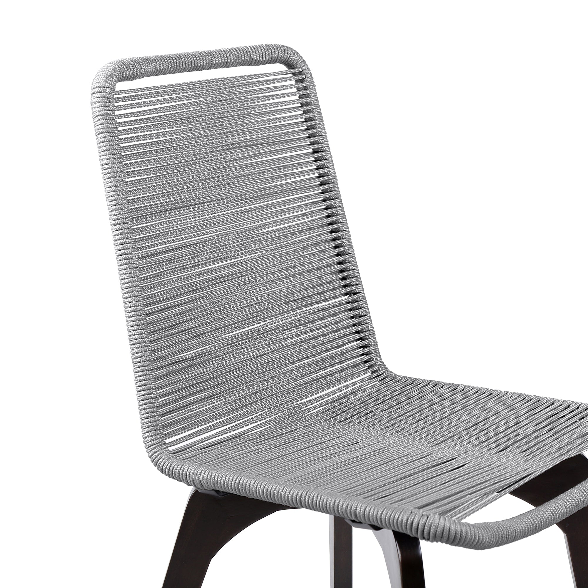 Snack Indoor Outdoor Stackable Steel Dining Chair with Gray Rope (Set of 2) - Image 5