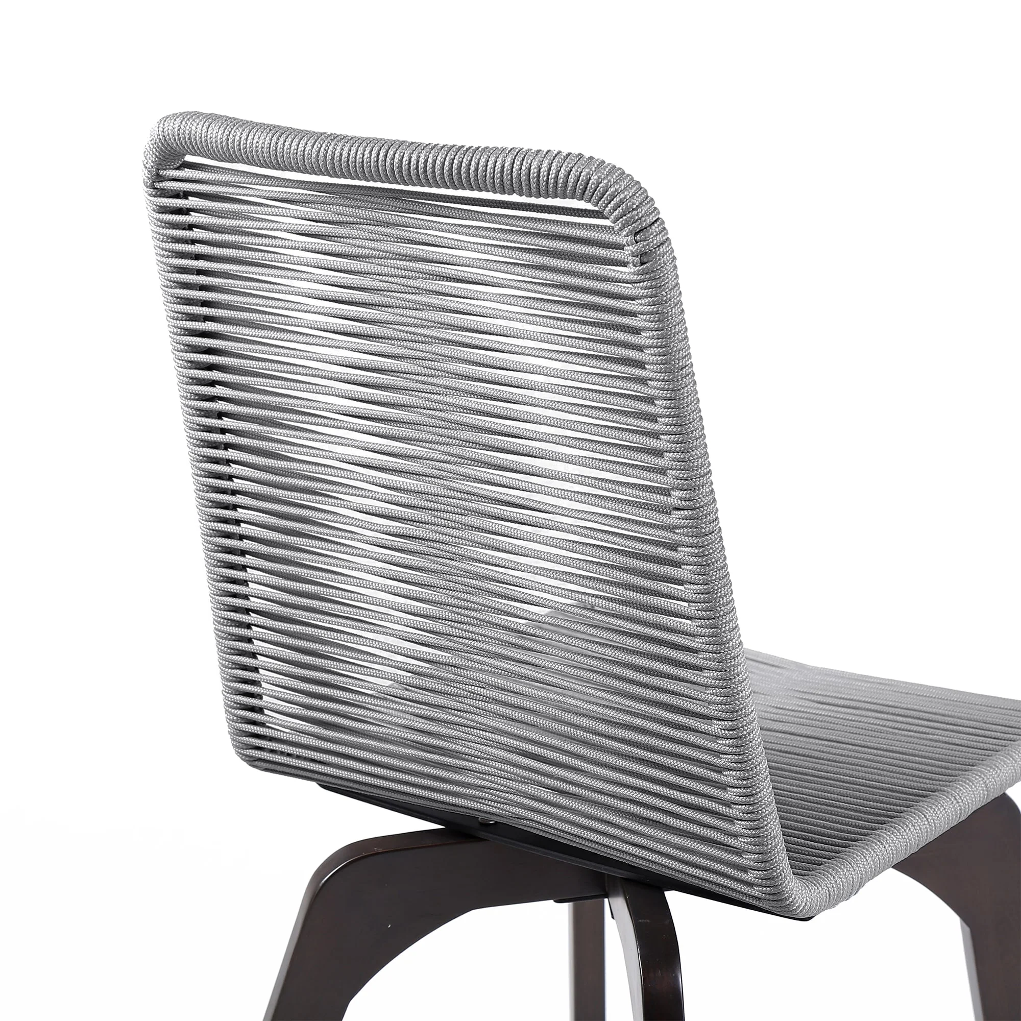 Snack Indoor Outdoor Stackable Steel Dining Chair with Gray Rope (Set of 2) - Image 6