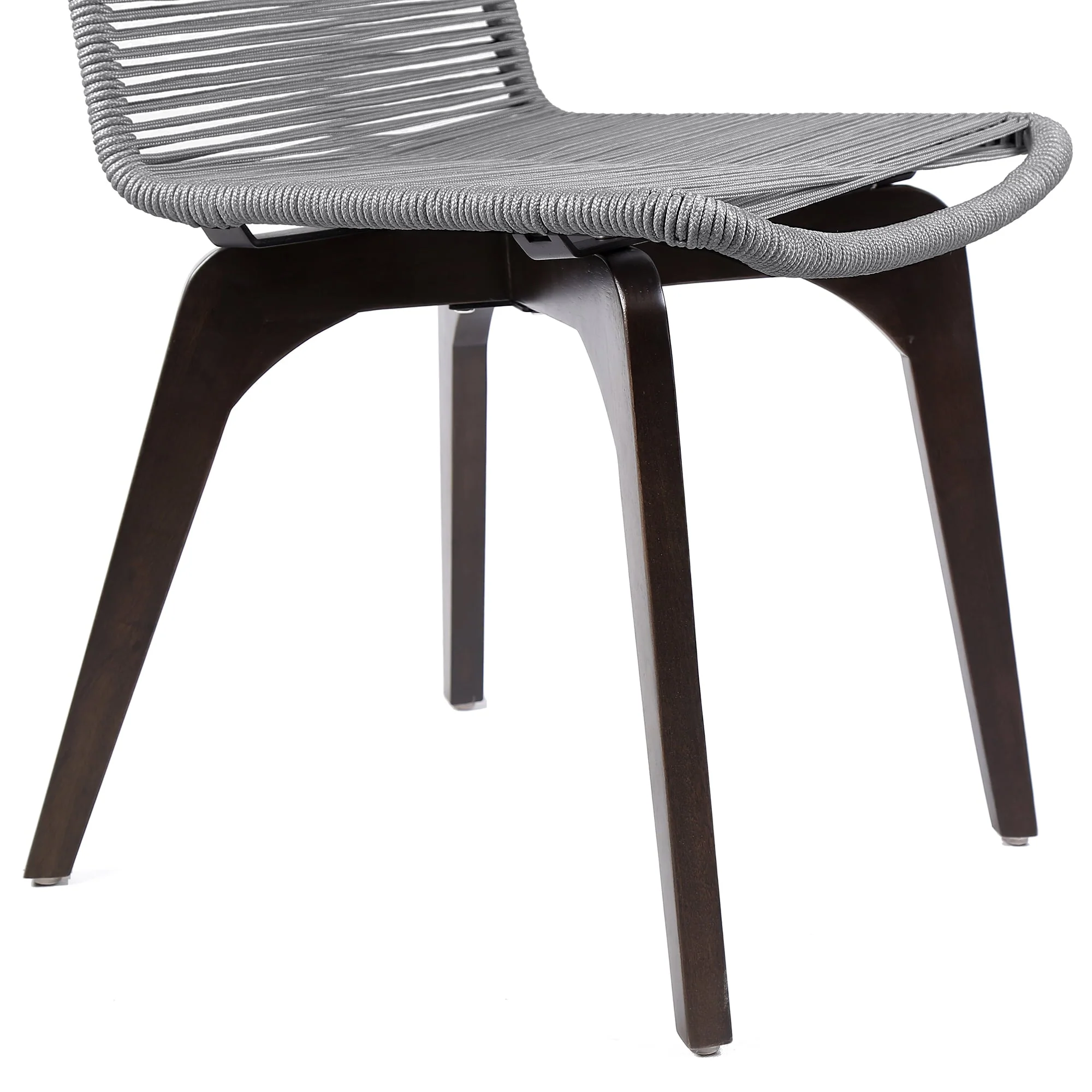 Snack Indoor Outdoor Stackable Steel Dining Chair with Gray Rope (Set of 2) - Image 7