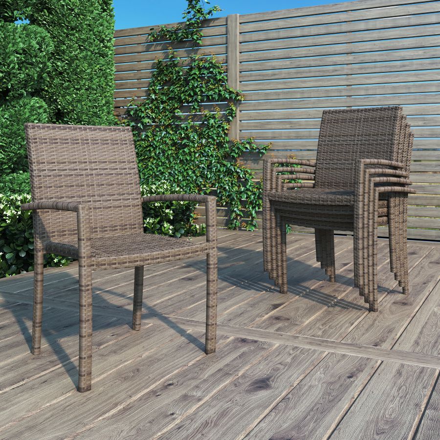Chalfonte Outdoor Stacking Dining Patio Arm Chair - Image 3